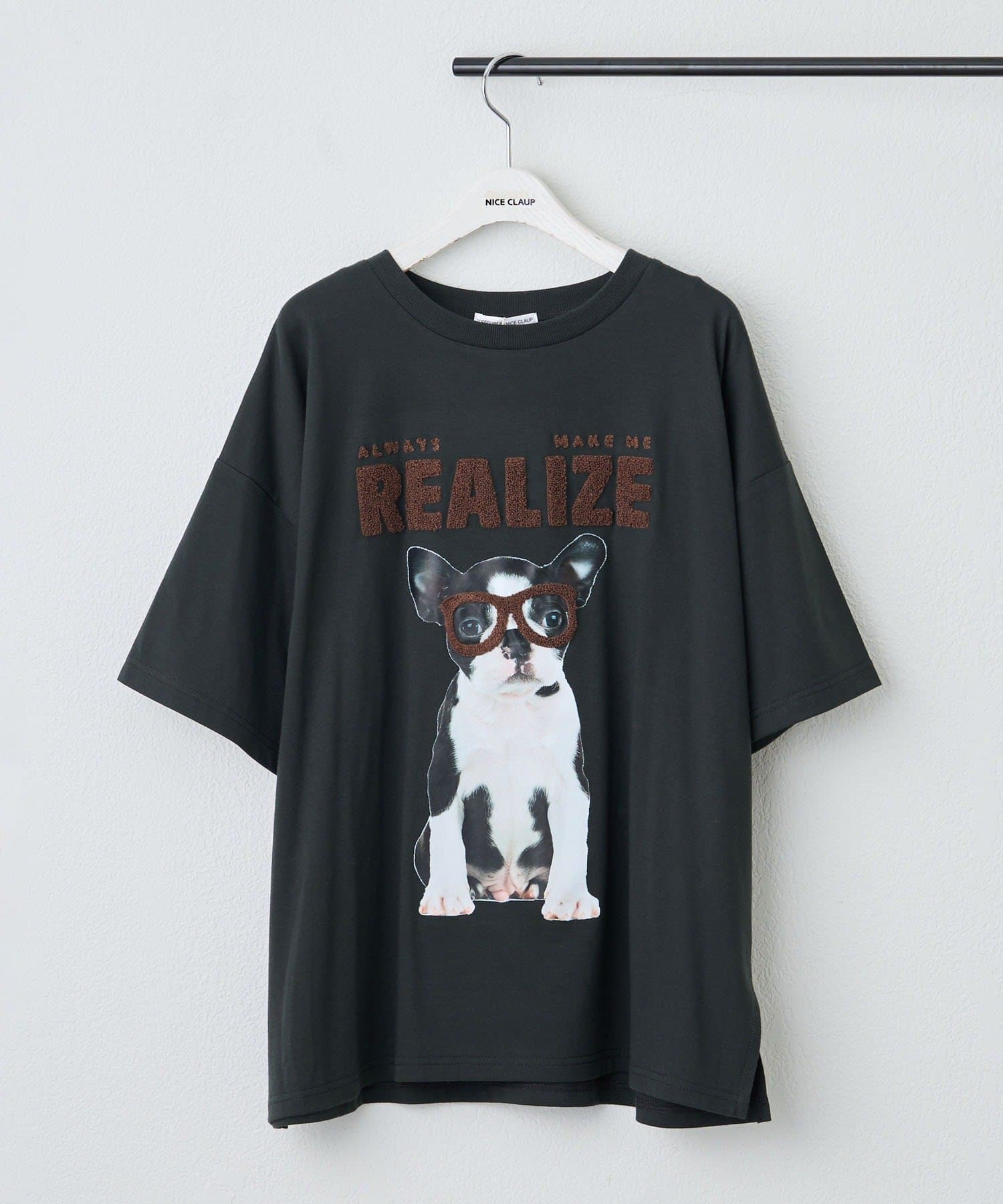 NICE CLAUP / OLIVE des OLIVE OUTLET(ナイスクラップ  / オリーブ デ オリーブ アウトレット) 【RMAF】メガネ犬半袖Ｔ