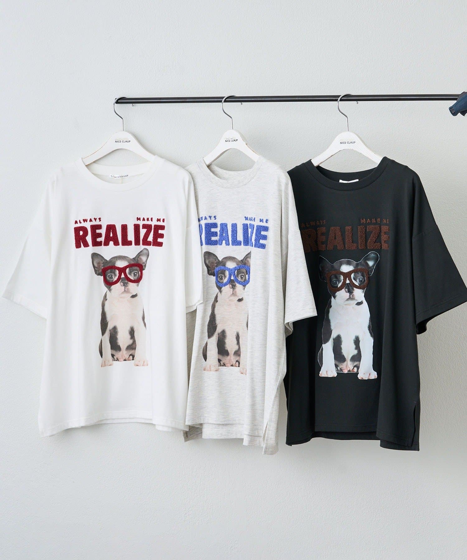 NICE CLAUP / OLIVE des OLIVE OUTLET(ナイスクラップ  / オリーブ デ オリーブ アウトレット) 【RMAF】メガネ犬半袖Ｔ