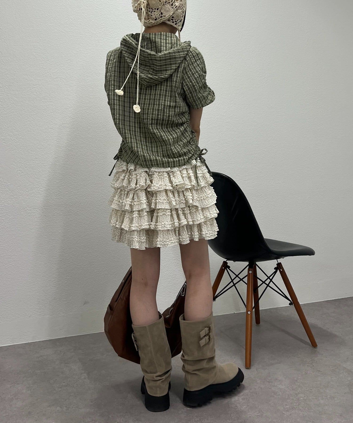 w closet(ダブルクローゼット) 【25AW】フーディーチェックシャツ
