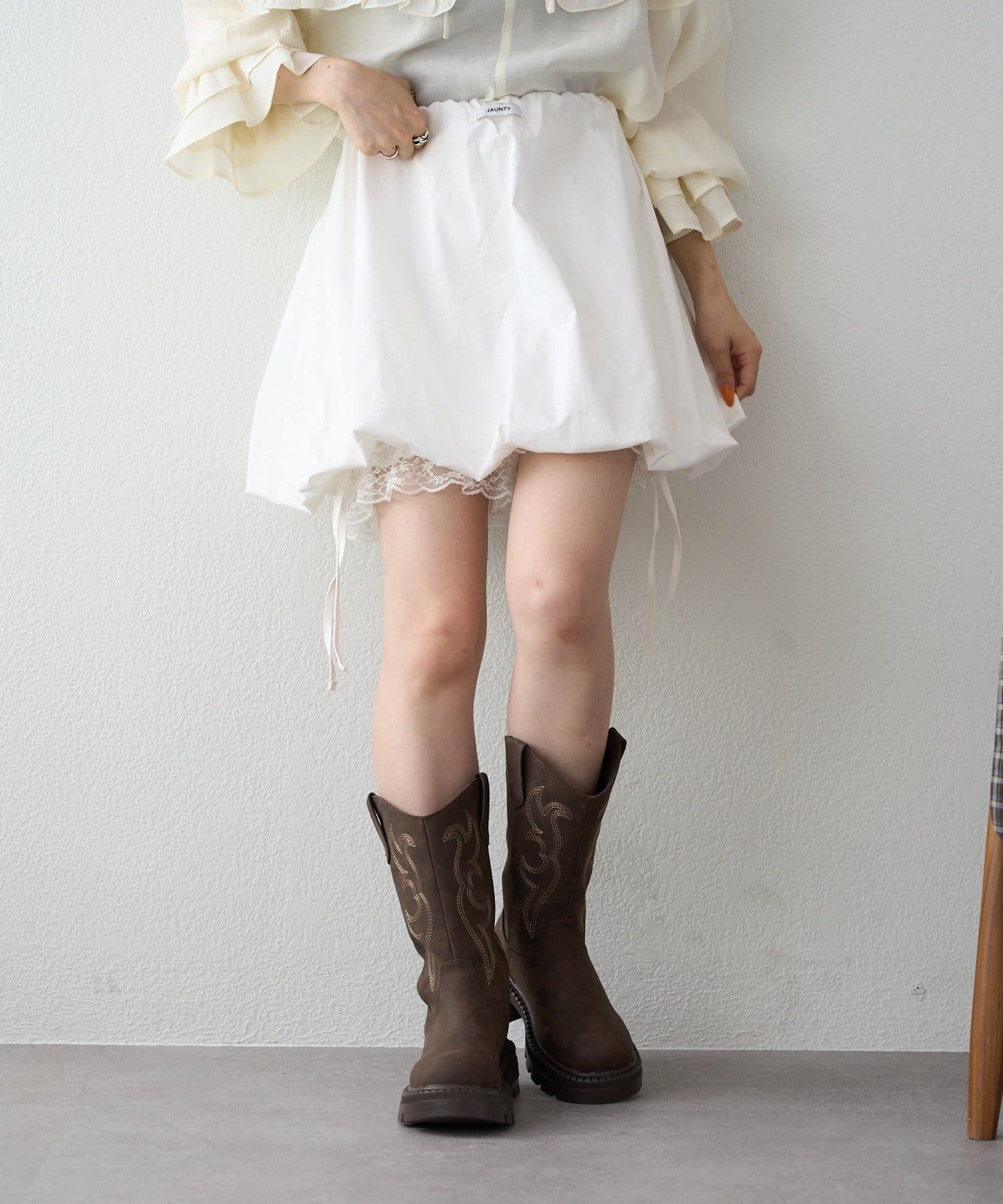 w closet(ダブルクローゼット) 【25AW/お気に入り総選挙対象アイテム】レイヤードバルーンスカパン