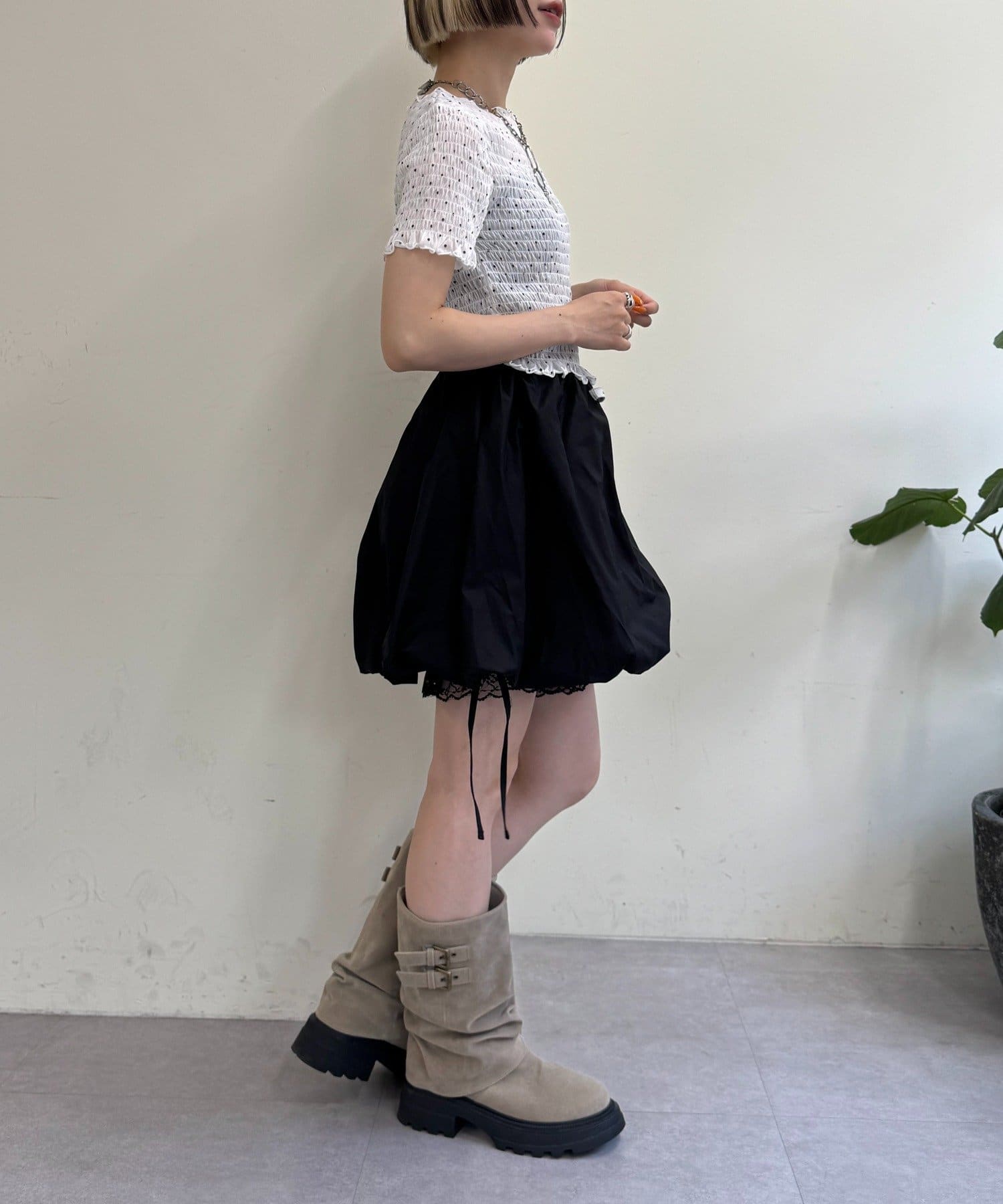 w closet(ダブルクローゼット) 【25AW/お気に入り総選挙対象アイテム】レイヤードバルーンスカパン