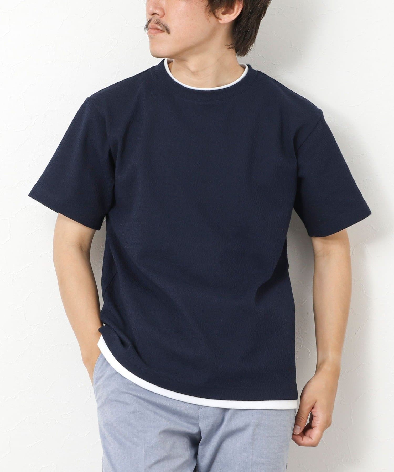 NOLLEY'S(ノーリーズ) LINKS モザイク柄 レイヤードTee