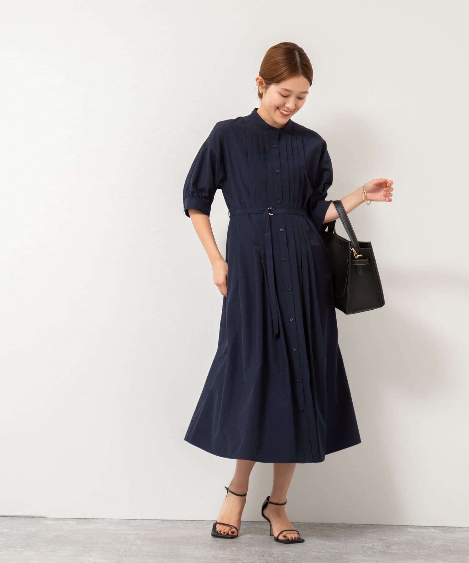 値下げ【NOLLEY'S】ウォッシャブルピンタックシャツワンピース NOLLEY'S（ノーリーズ）の「ウォッシャブルピンタックシャツ