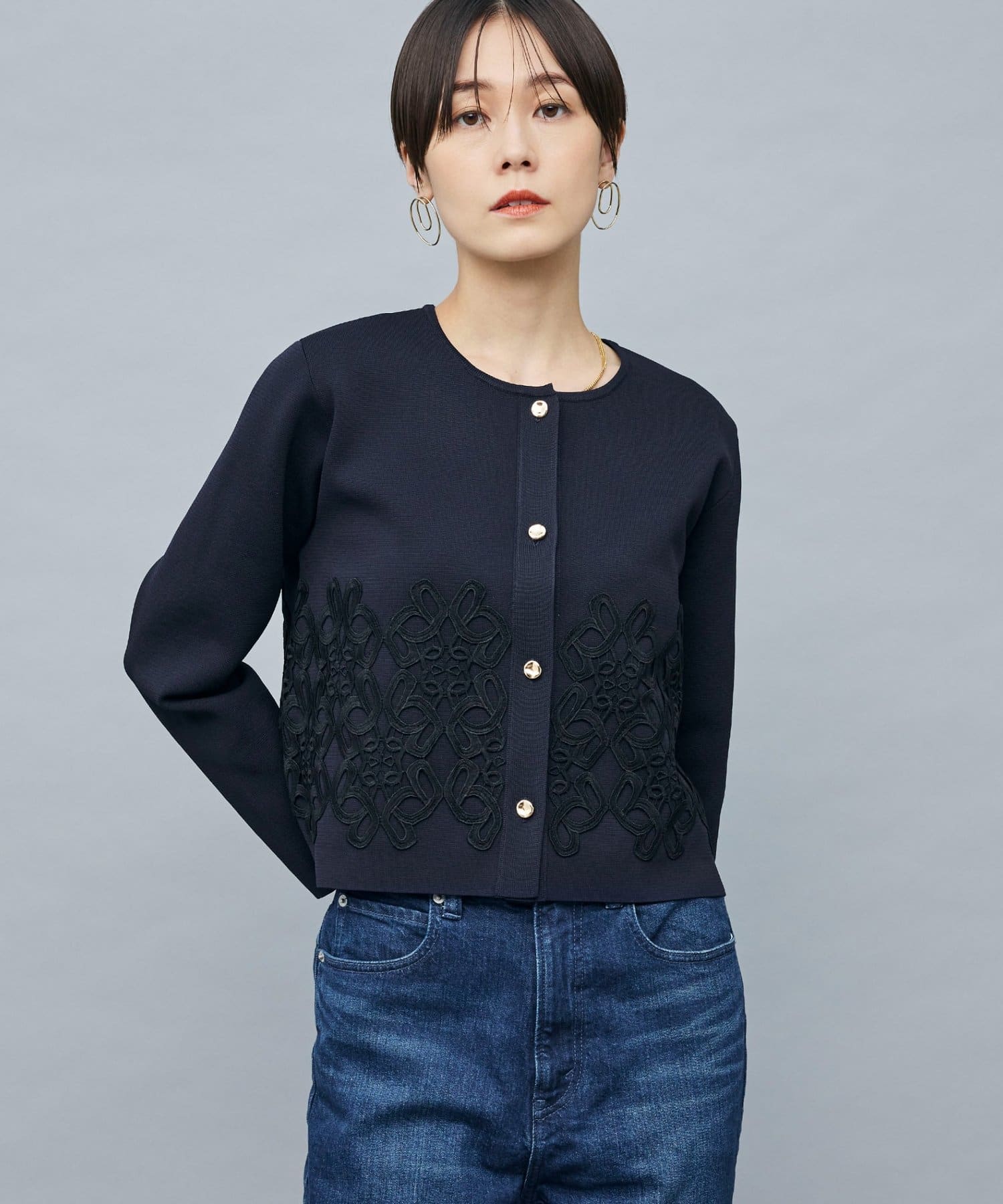 NOLLEY&#39;S - NOLLEY&#39;S ♡ ノーリーズ　カーディガン　フェザーヤーンVネック　タグ付き NOLLEY'S カーディガン チェーンブレード長めVネック