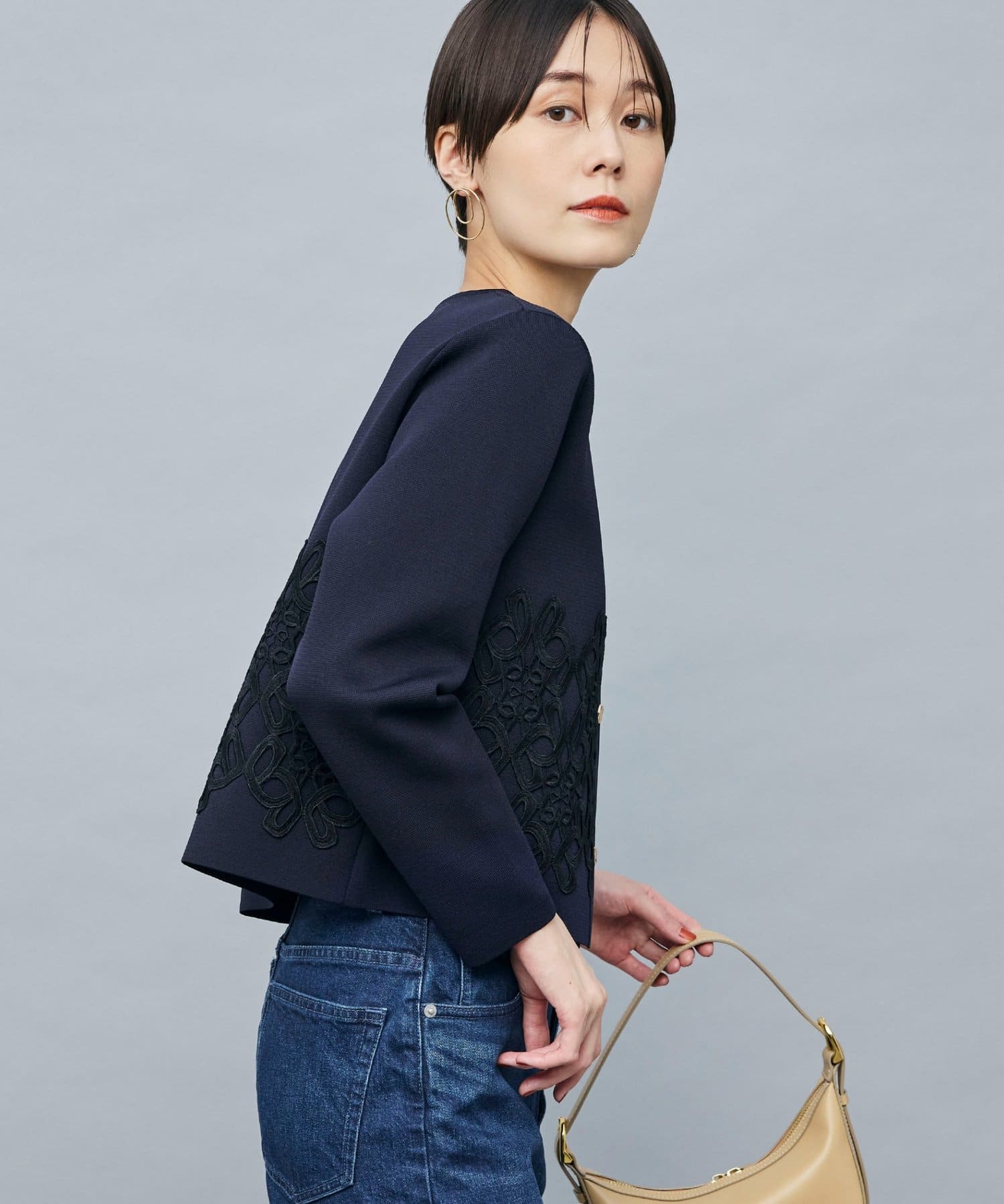 ノーリーズのアイボリー レースカーディガン 38 NOLLEY'S 「NOLLEY'S」 カーディガン 38 アイボリー レディース