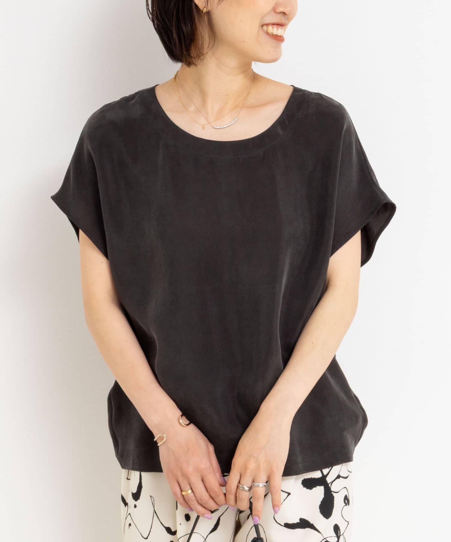 NOLLEY'S(ノーリーズ) 《セットアップ対応》ウォッシャブルシルキーキュプラフレンチブラウス