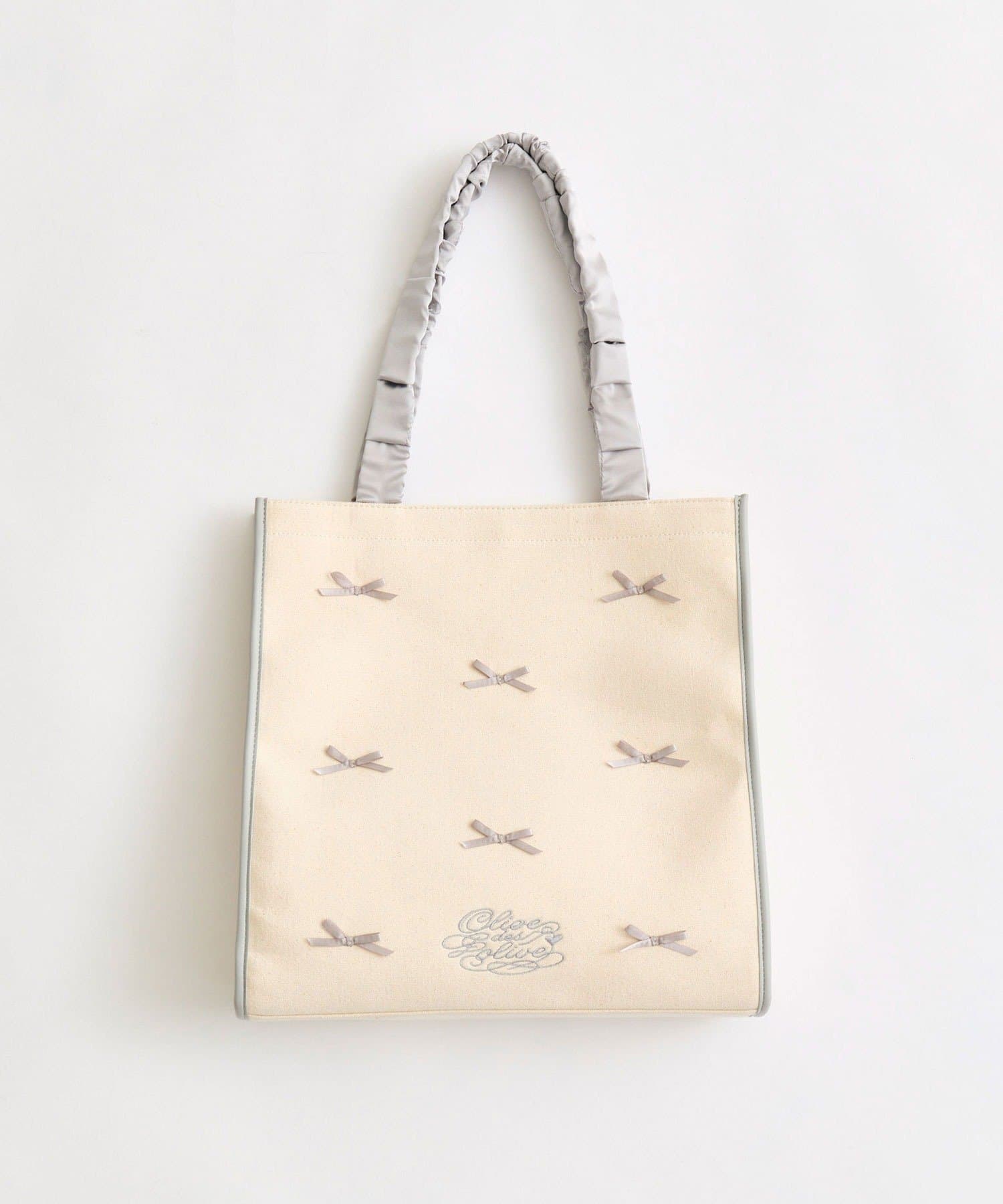 OLIVE des OLIVE(オリーブ デ オリーブ) ミニリボン付きトートバッグ