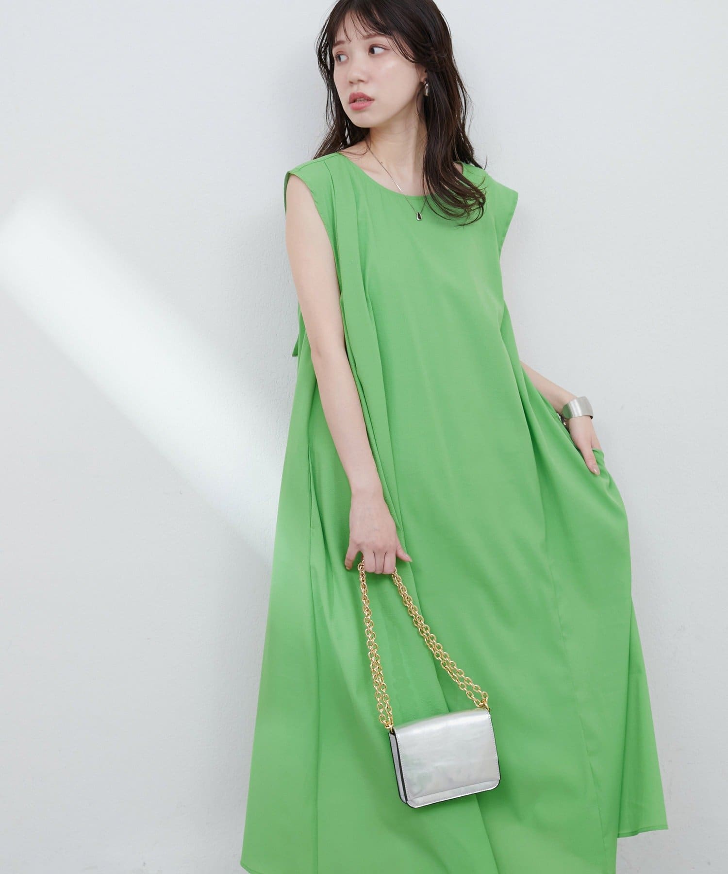 NICE CLAUP / OLIVE des OLIVE OUTLET(ナイスクラップ  / オリーブ デ オリーブ アウトレット) 【natural couture】バックリボンテントワンピース