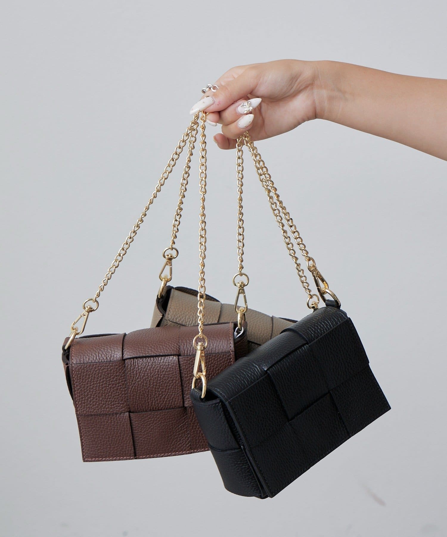 Lui's(ルイス) MILLELA FIRENZE / チェーン付きワイドメッシュレザーバッグ