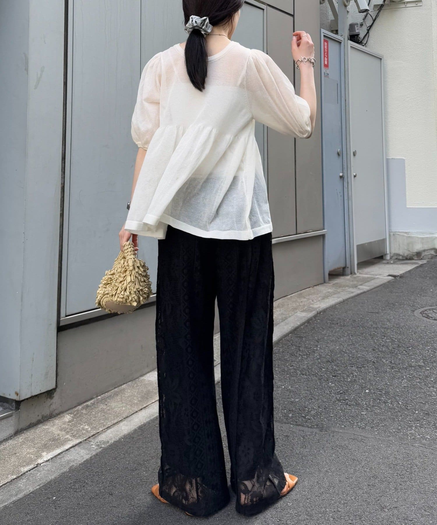 CIAOPANIC TYPY(チャオパニックティピー) パッチワーク切替レースワイドパンツ