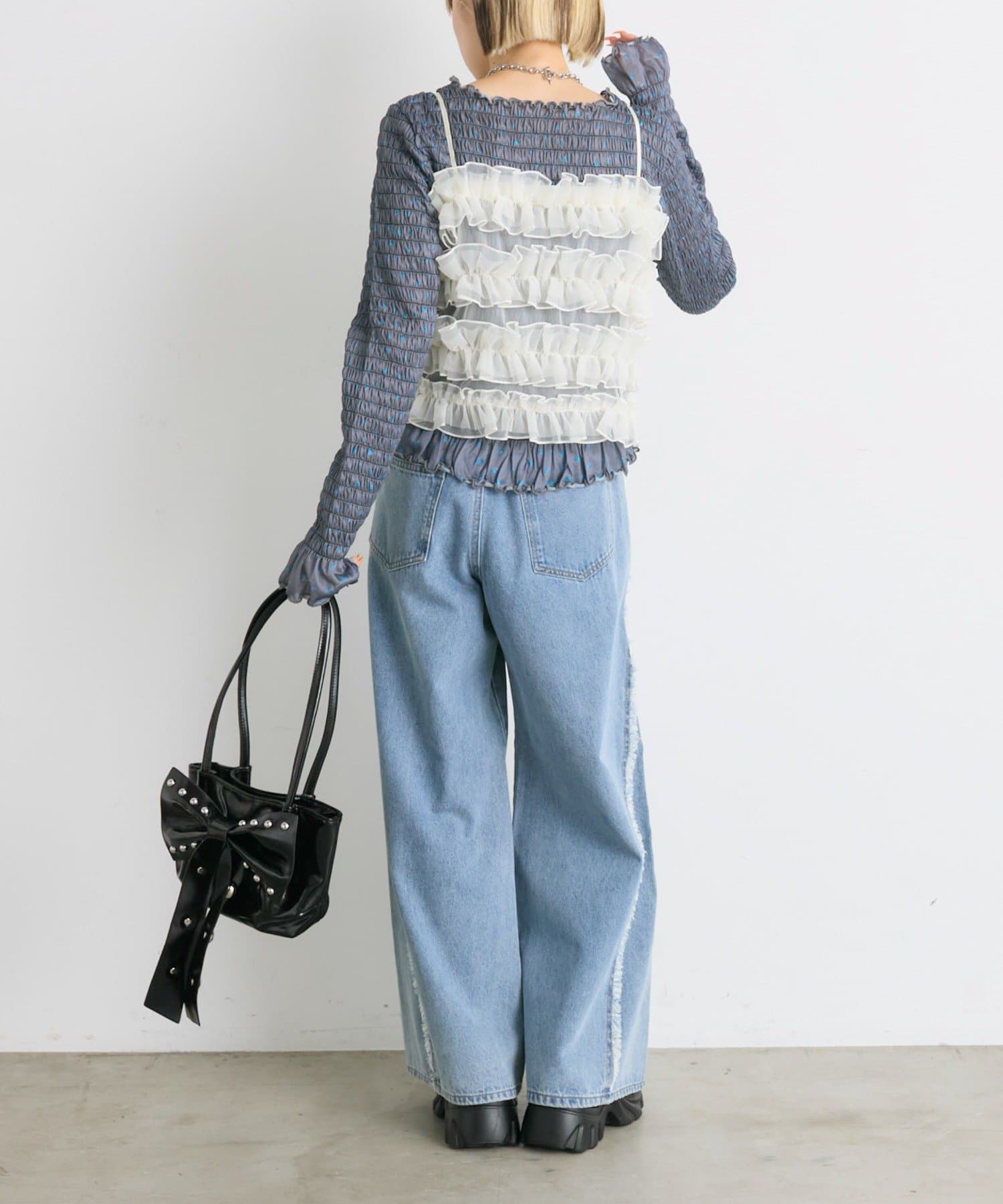 w closet(ダブルクローゼット) 【25AW】柄シャーリングプルオーバー