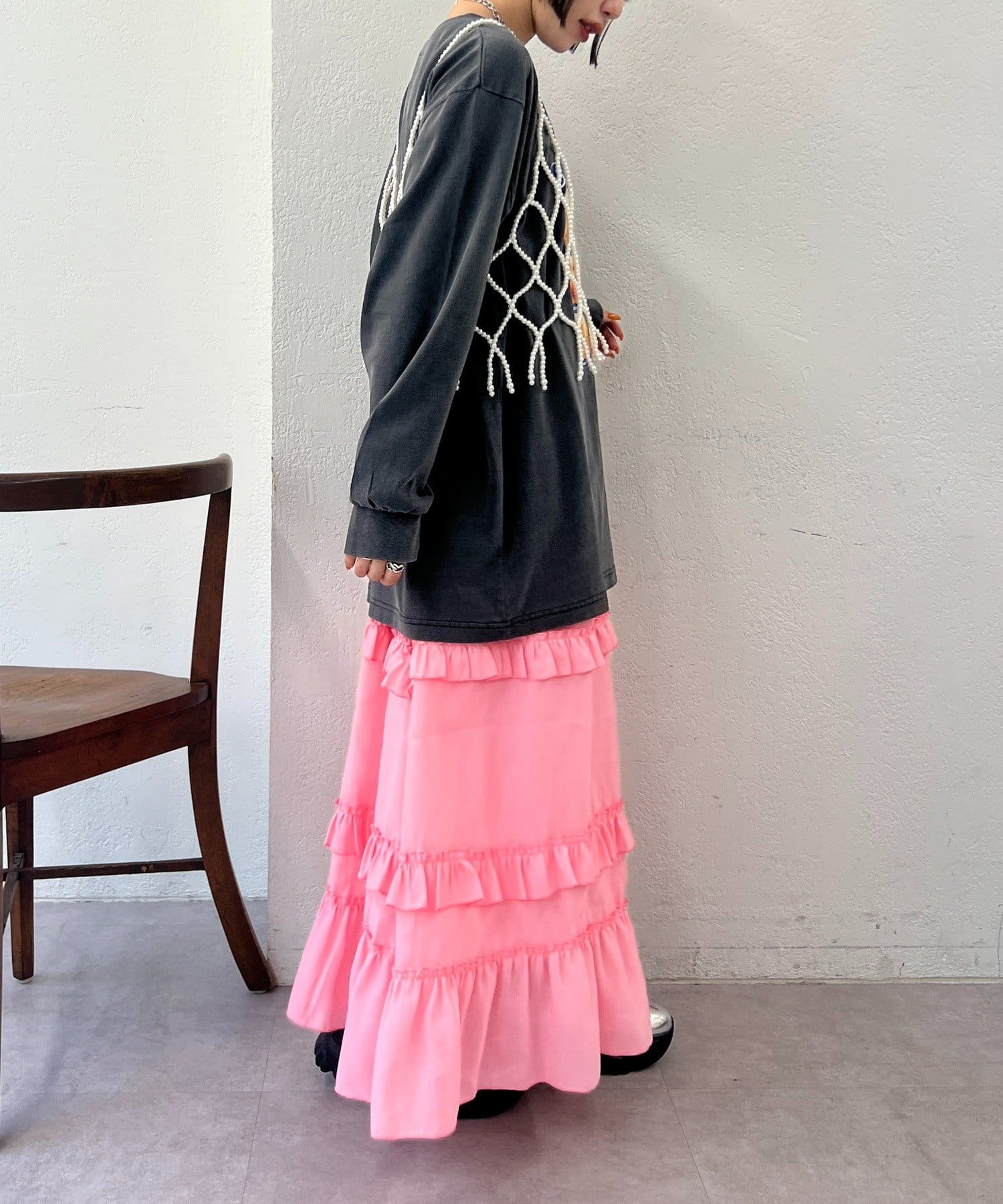 w closet(ダブルクローゼット) 【25AW】【4色展開】柄アソートロンT