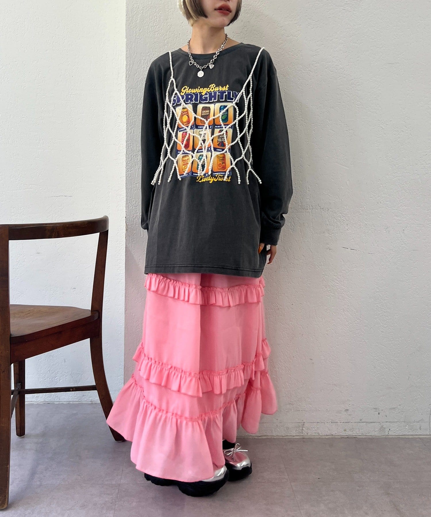 w closet(ダブルクローゼット) 【25AW】【4色展開】柄アソートロンT