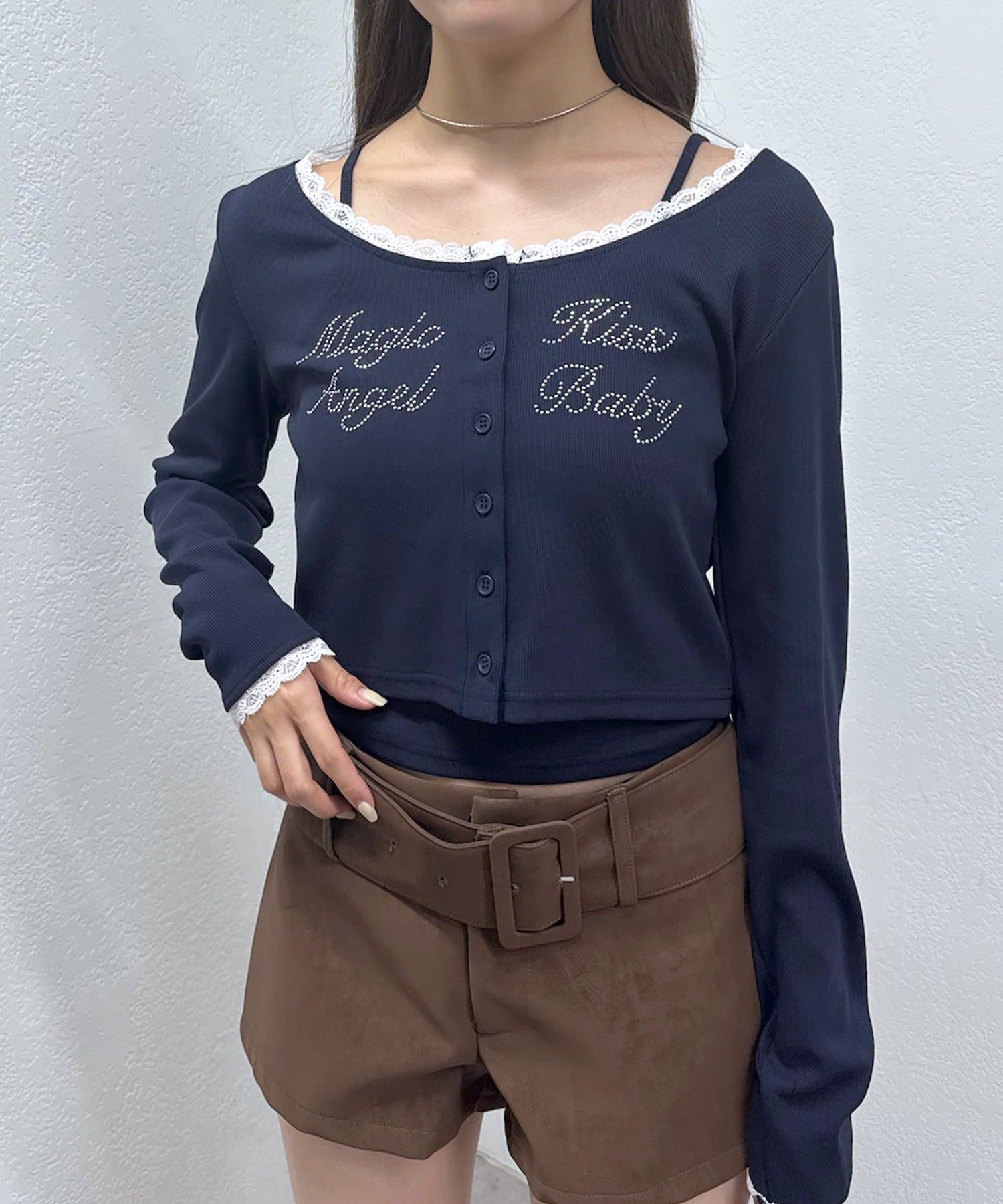 mline(エムライン) [mline]レース ストーンキャミSET