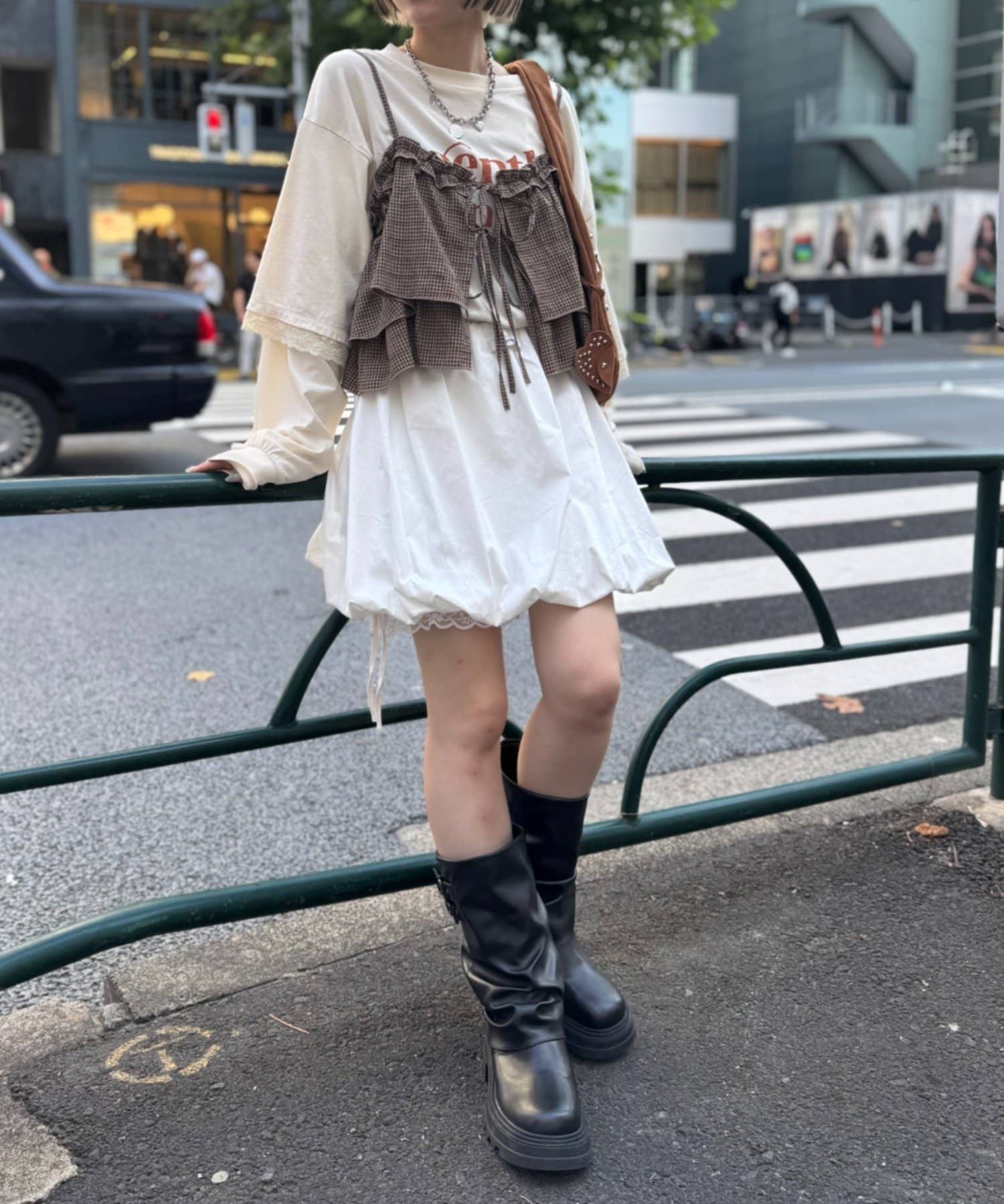 M❤︎さまへ　天使 ホワイト&ブルーの2人セット 2SETアイテム】ビスチェ付きチェックシャツ | w closet(ダブル