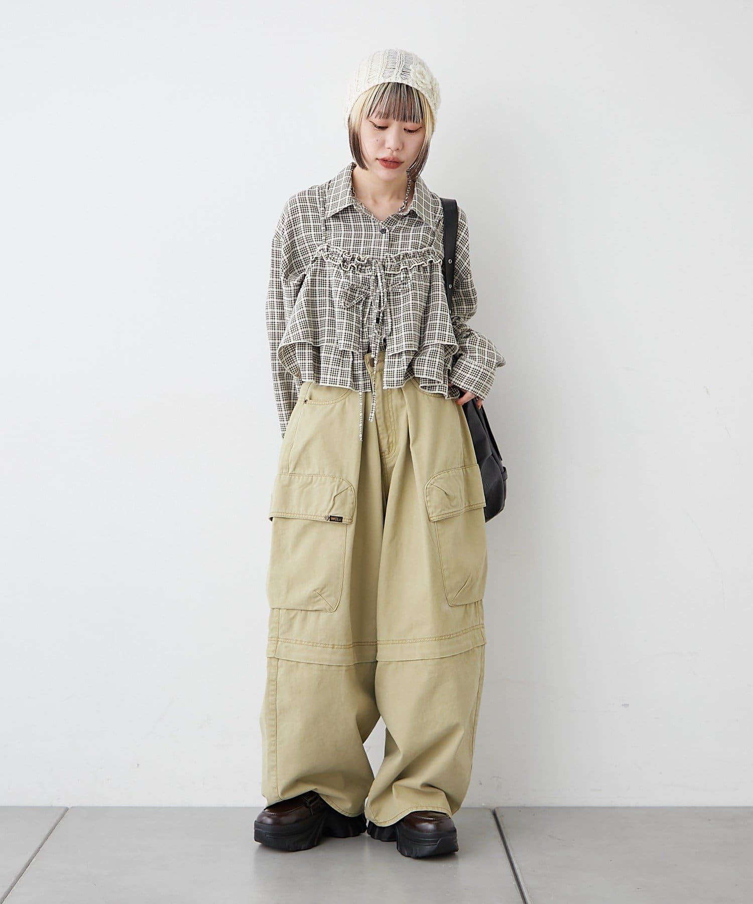 w closet(ダブルクローゼット) 【25AW/お気に入り総選挙対象アイテム】ビスチェ付きチェックシャツ
