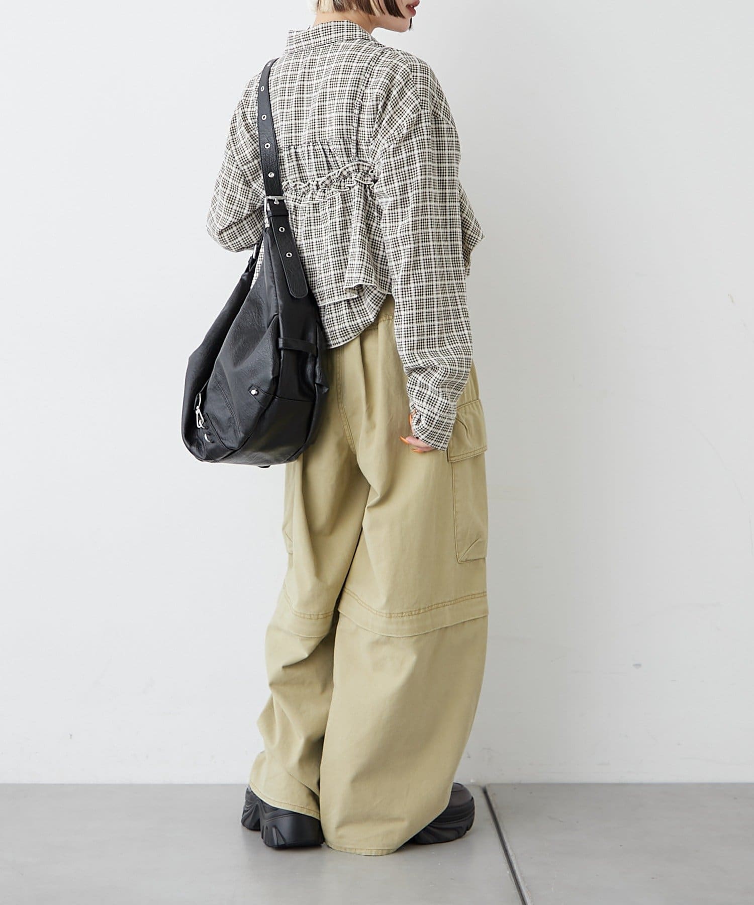 w closet(ダブルクローゼット) 【2SETアイテム】ビスチェ付きチェックシャツ