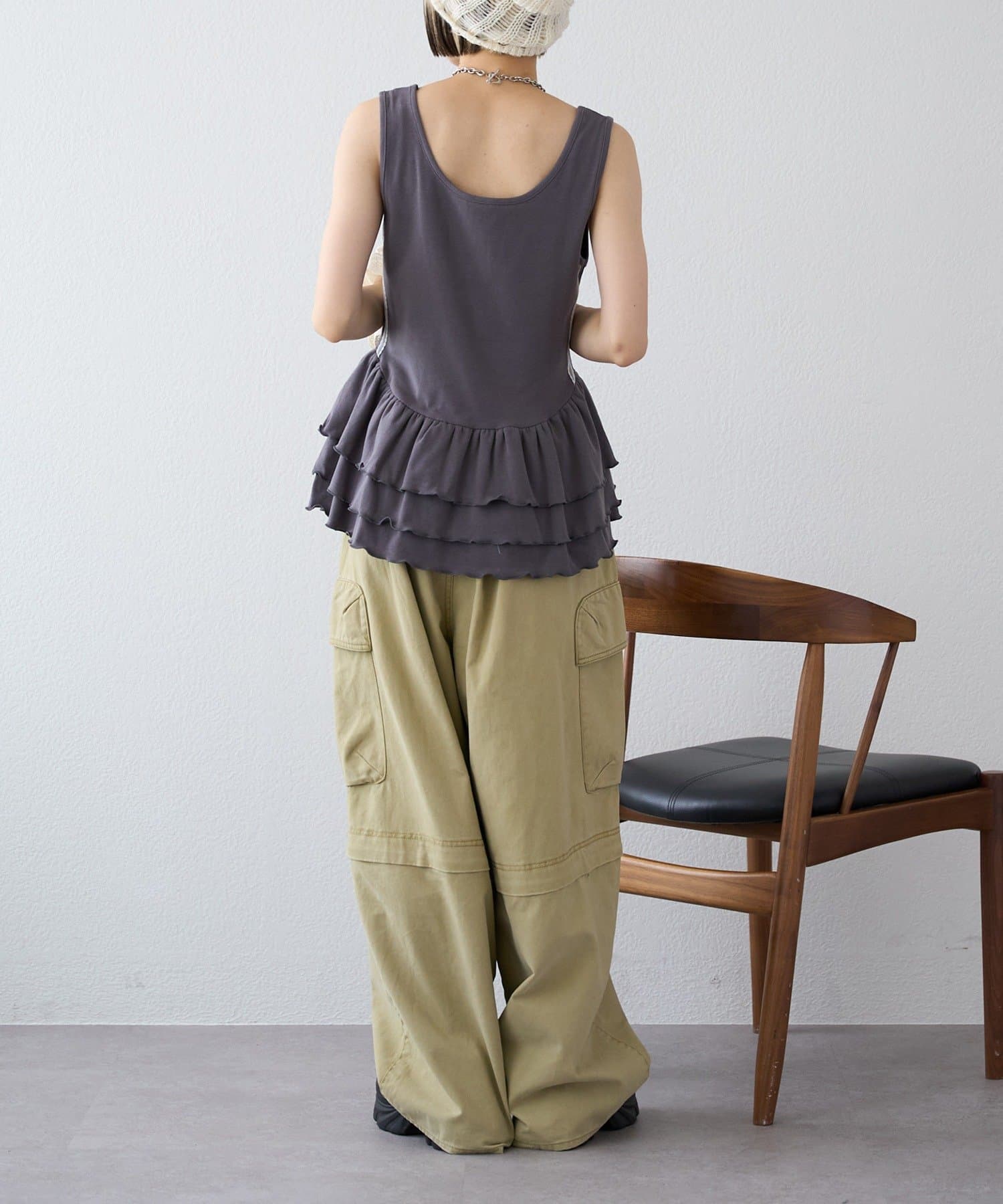 w closet(ダブルクローゼット) 【25AW】ラインティアードタンク