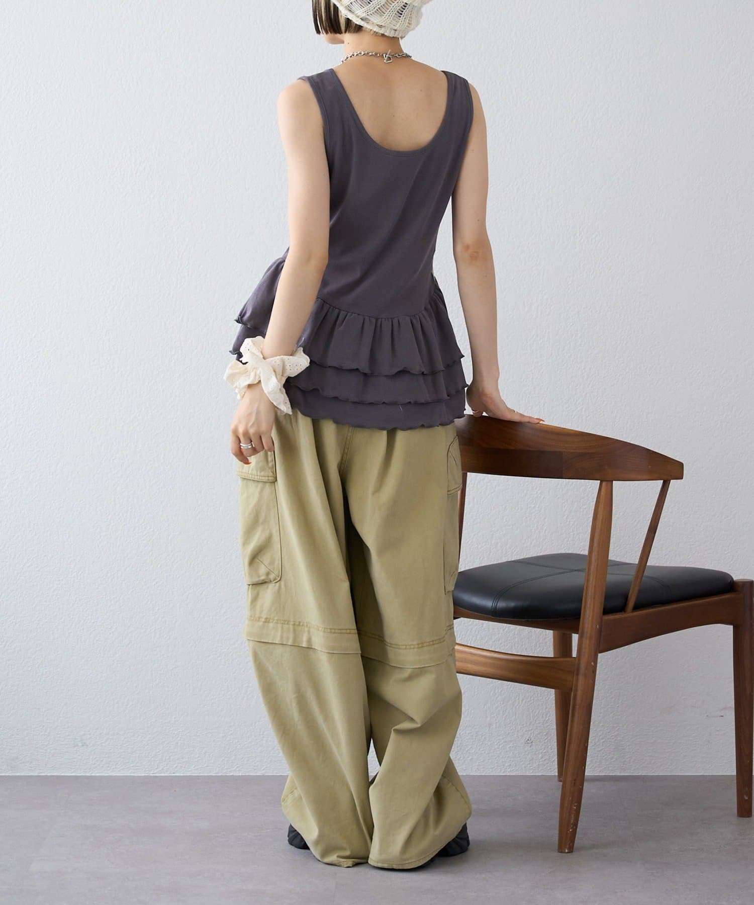 w closet(ダブルクローゼット) 【25AW】ラインティアードタンク