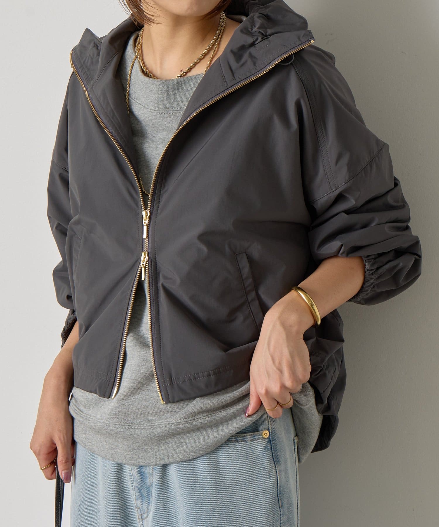 Jena　espace merveilleux(ジェナ　エスパスメルヴェイユ) スタンドネックタフタジャケット
