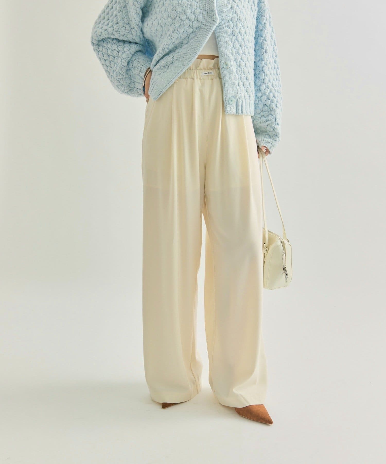 mystic(ミスティック) 【着やせ感動パンツ!調整可能な紐付き◎】フリルイージーパンツ