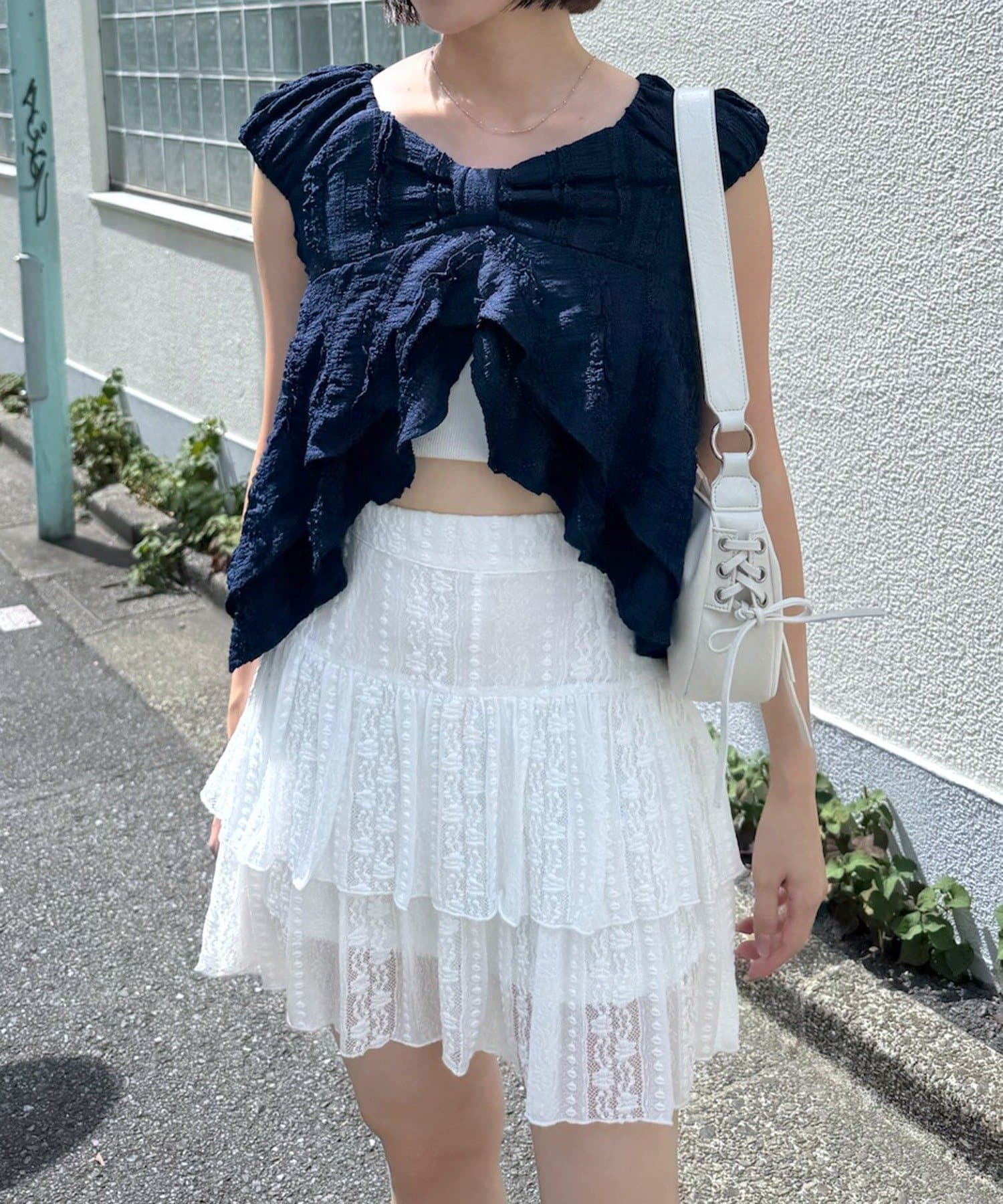 mline(エムライン) [mline]リボンデザイン ブラウス