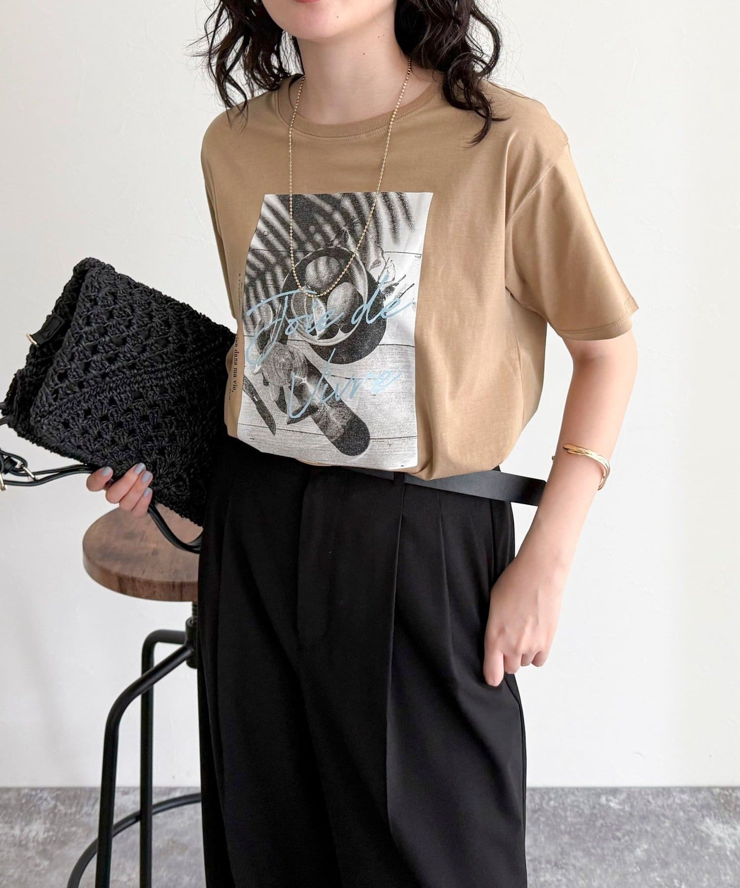 FREDY & GLOSTER(フレディ アンド グロスター) LemonPhotoシルケット半袖Tシャツ