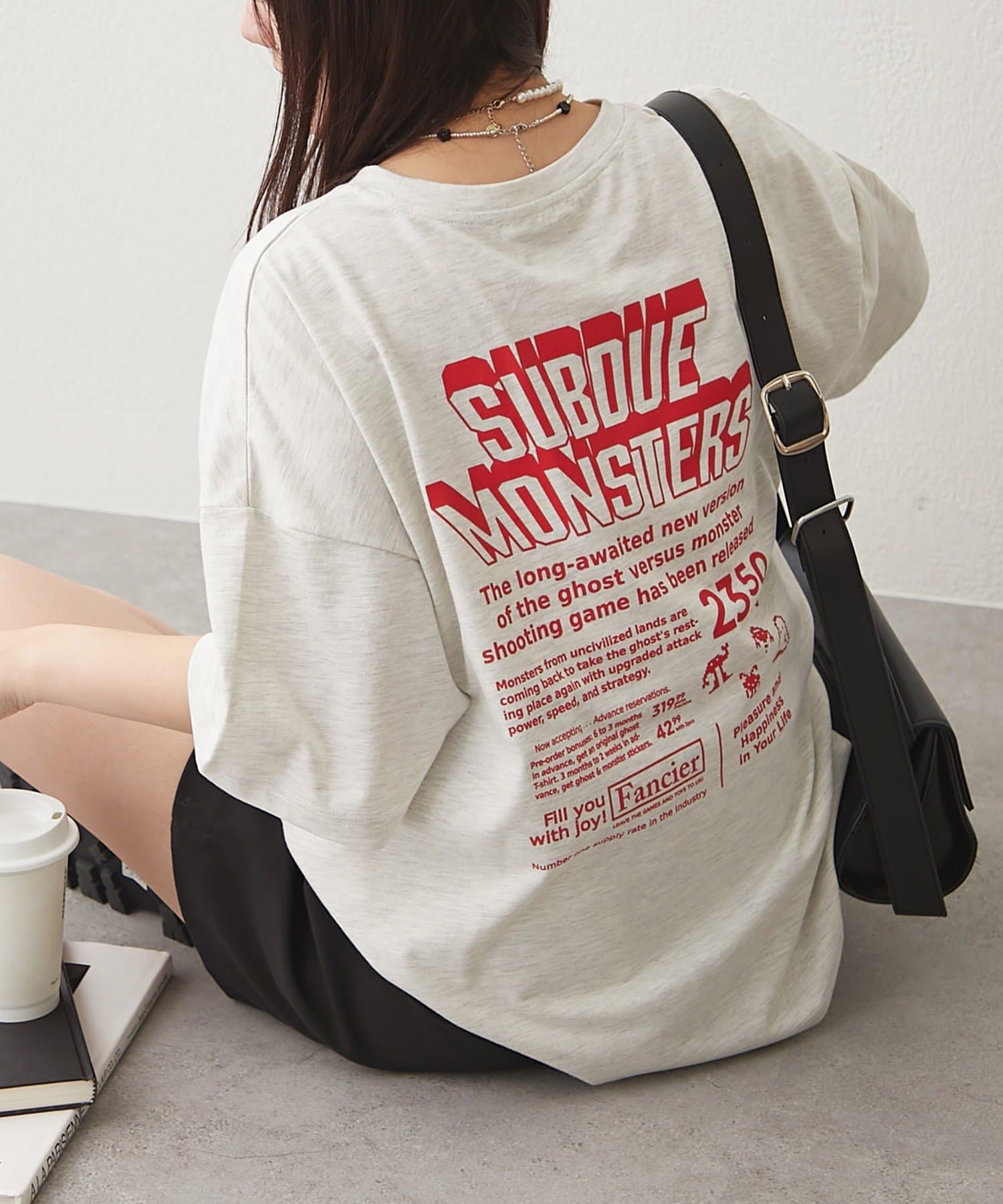 Remind me and forever(リマインドミーアンドフォーエバー) ゲームおばけ刺繍プリントTシャツ