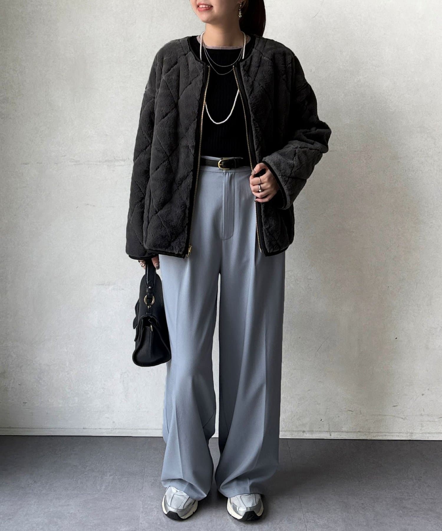 Chez toi(シェトワ) ファー×キルティングリバーシブルジャケット