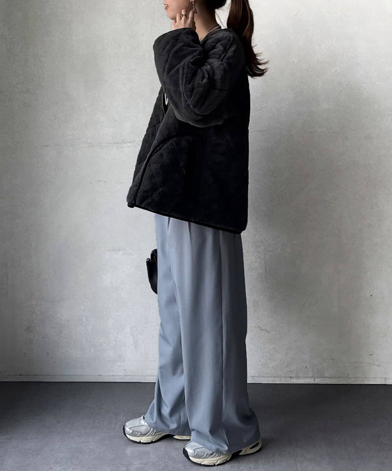 Chez toi(シェトワ) ファー×キルティングリバーシブルジャケット