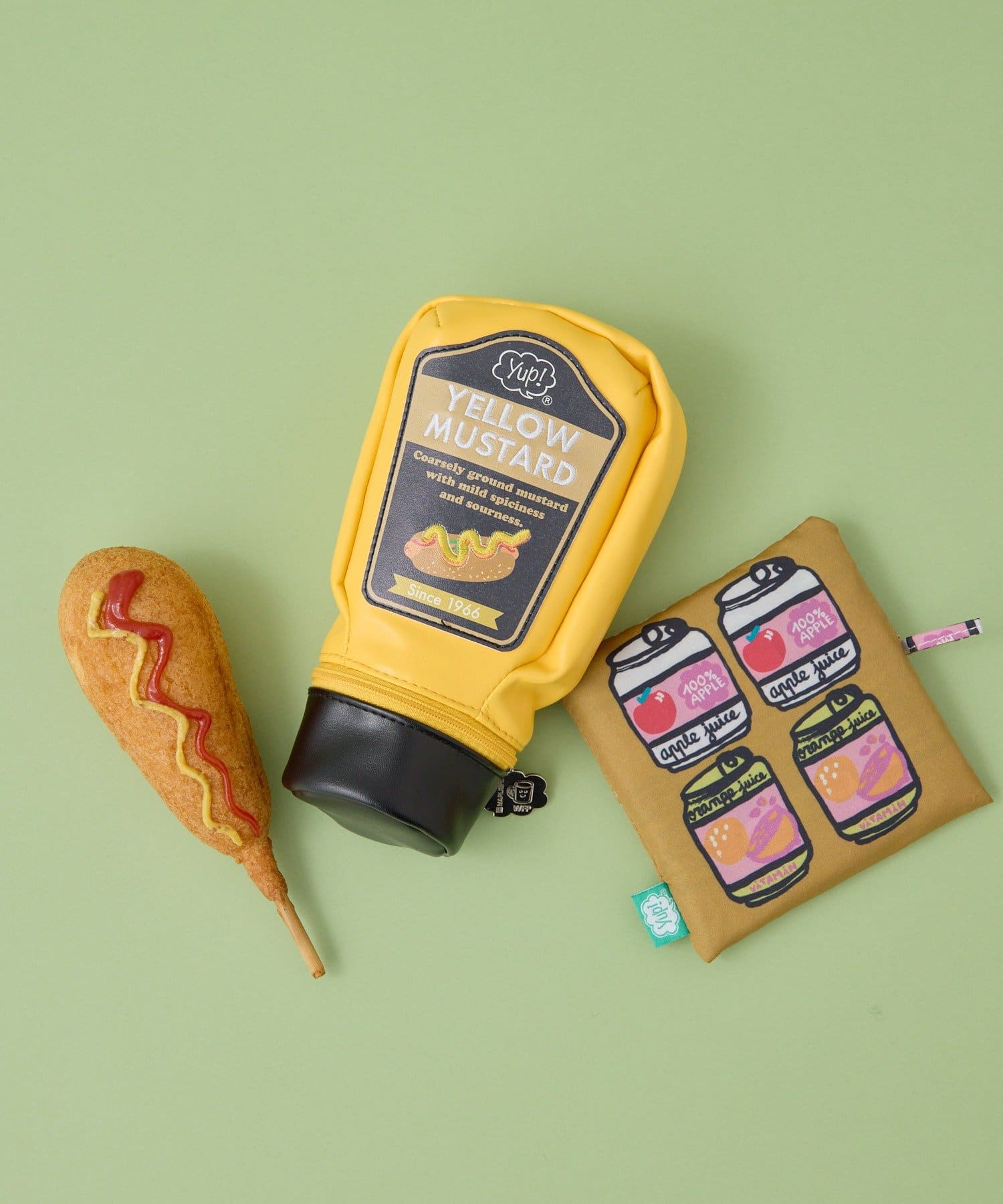 ear PAPILLONNER(イア パピヨネ) 【yup!（ヤップ）】MUSTARD ECO/マスタードボトルポーチ＆缶ジュースエコバッグ
