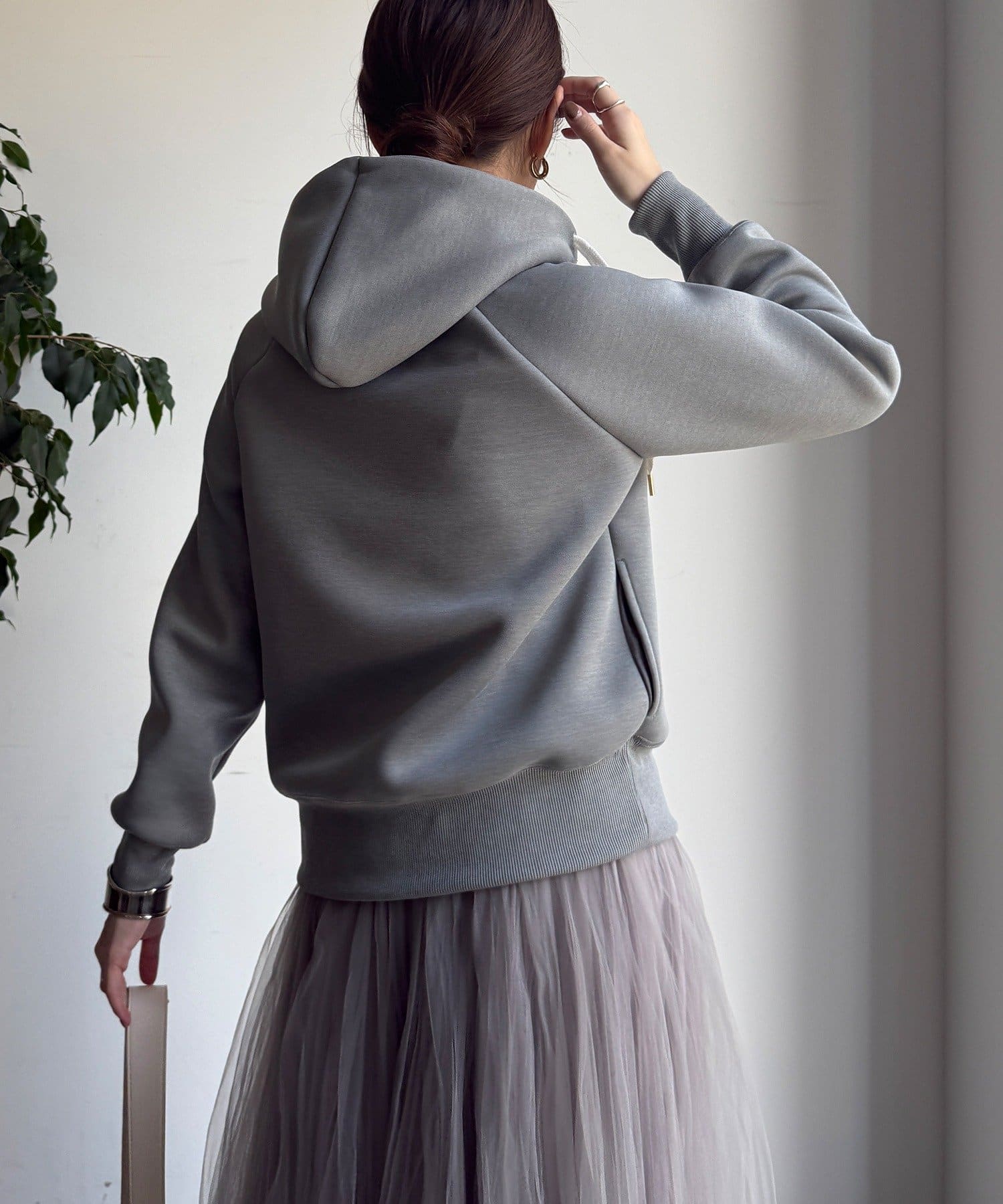 DOUDOU(ドゥドゥ) プラムダンボールジップフーディー