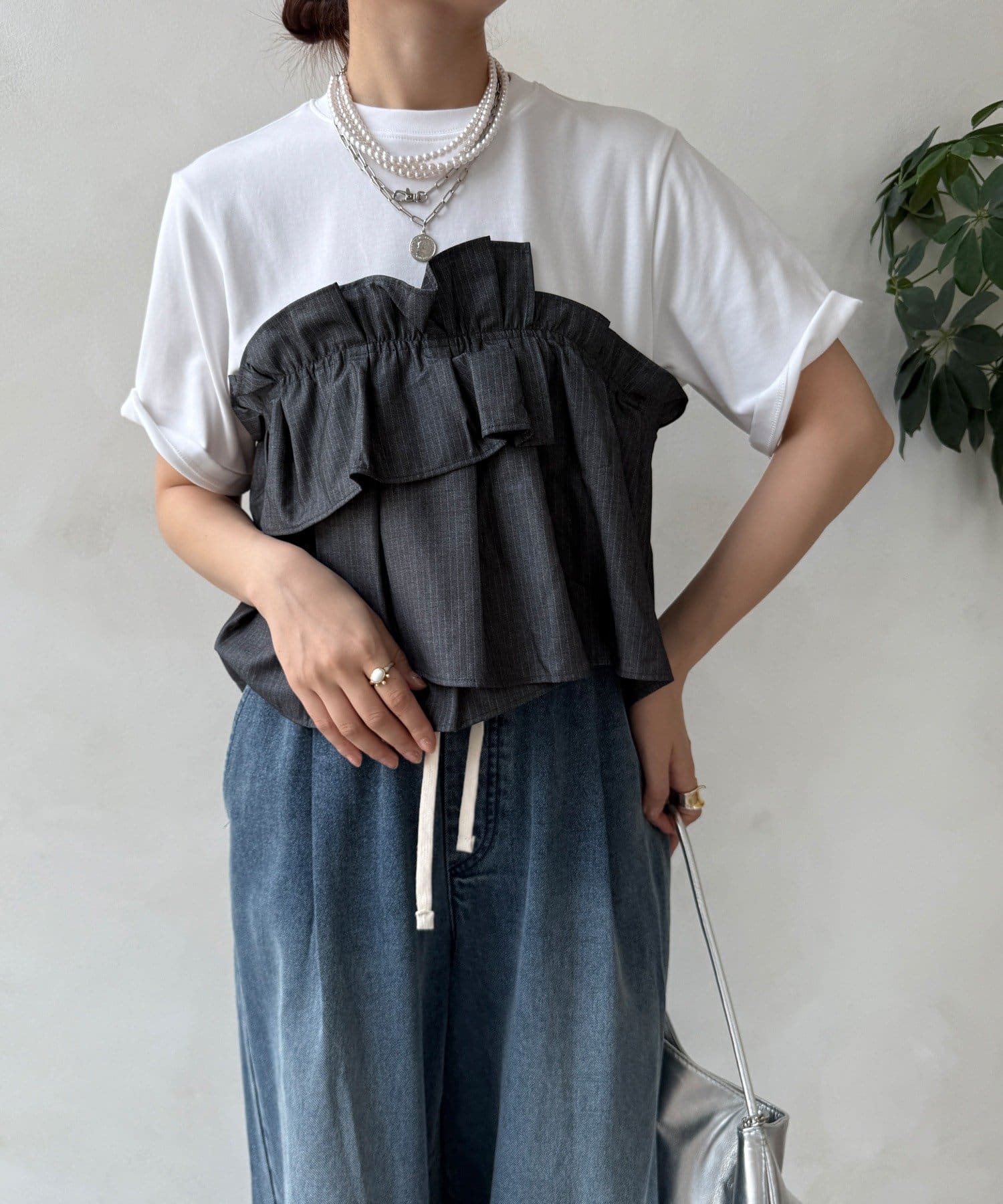 DOUDOU(ドゥドゥ) 【WEB限定】ビスチェドッキングトップス