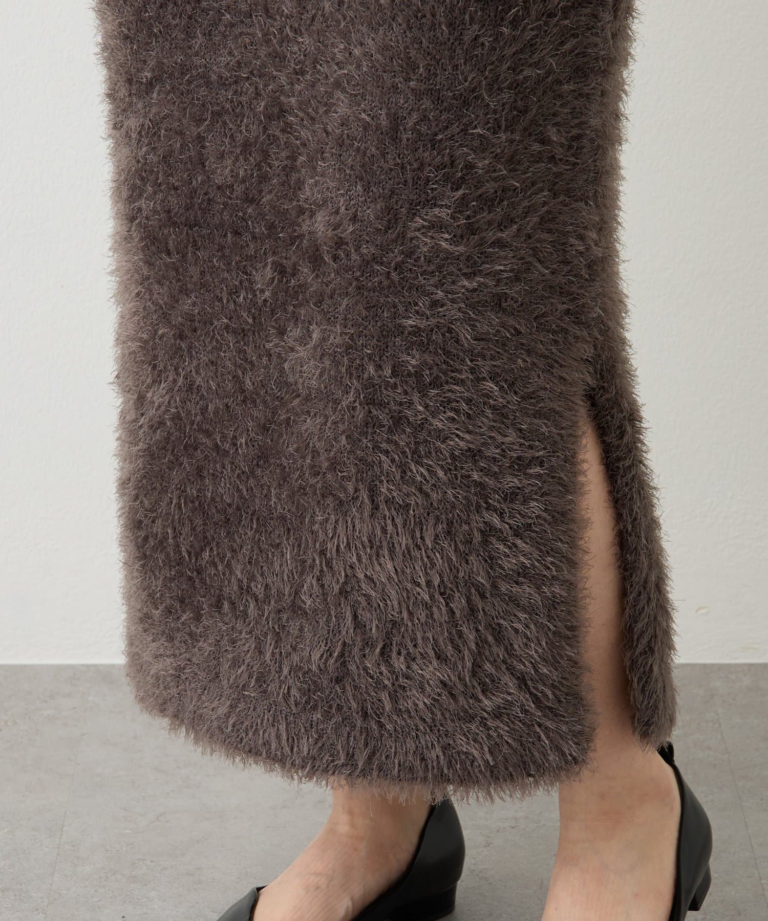 un dix cors(アンディコール) 《セットアップ可》ソフトシャギーバックスリットナロースカート