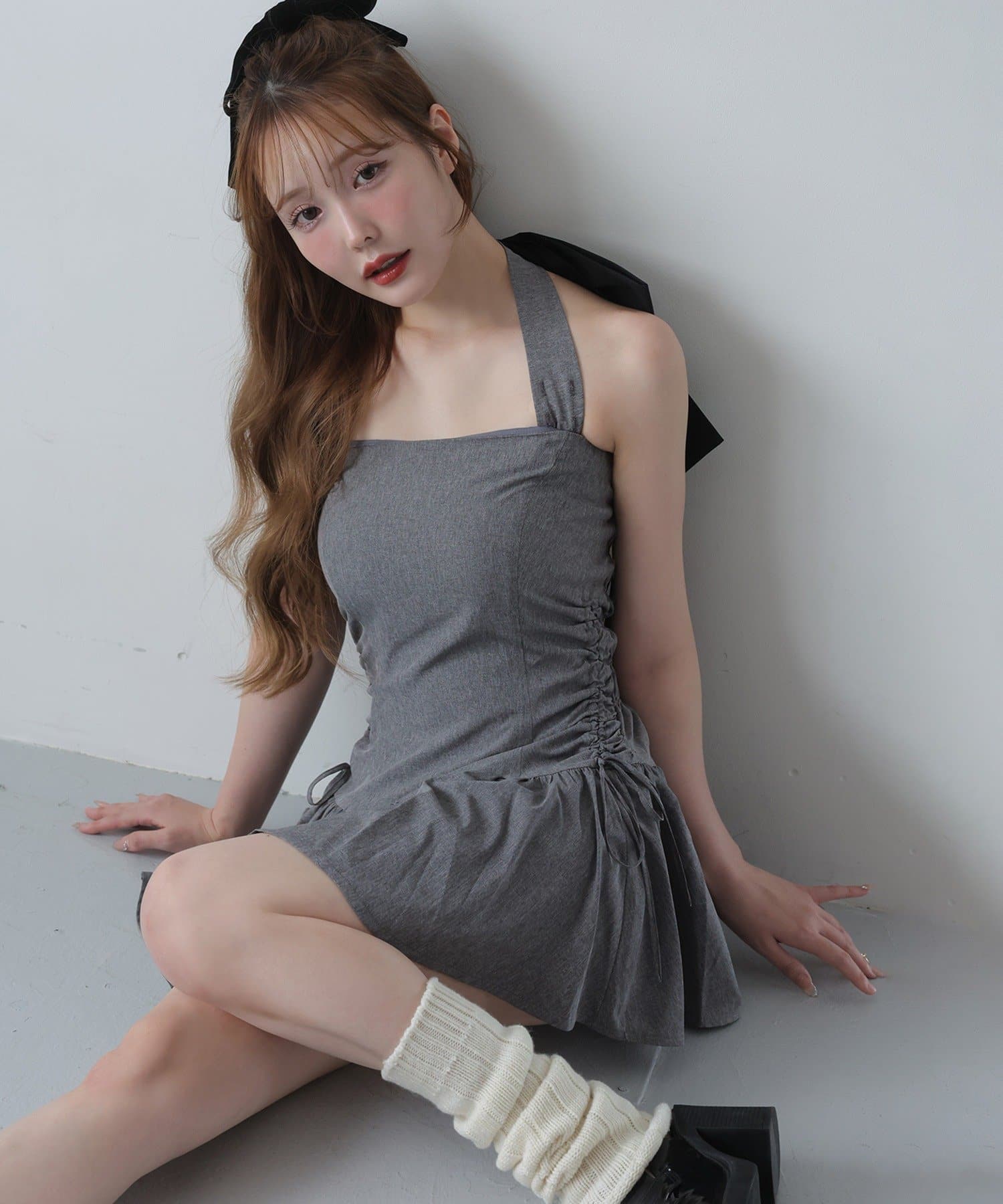 one after another NICE CLAUP(ワンアフターアナザー ナイスクラップ) 【Mode Ribbon Collection】バックリボンミニワンピ