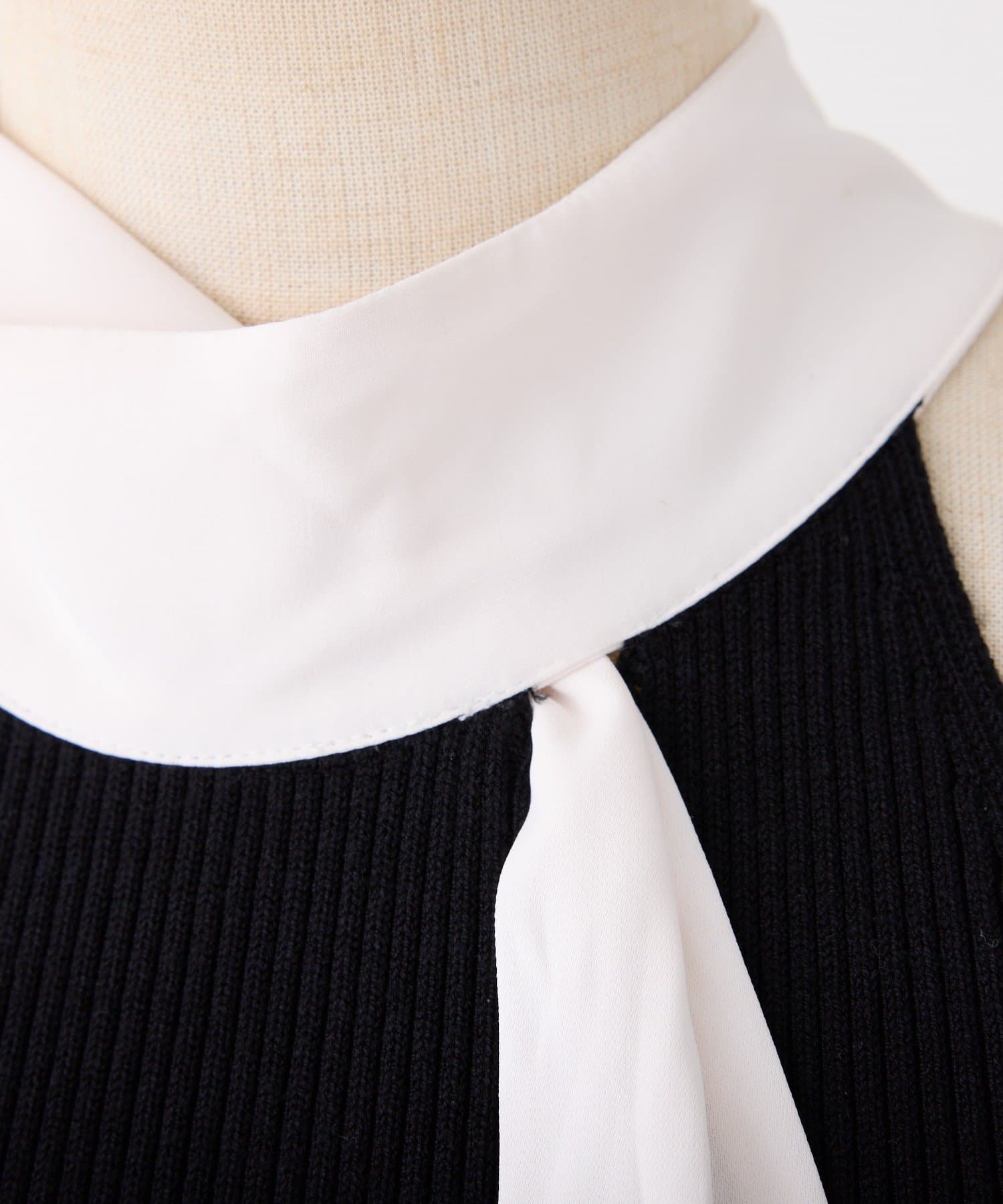 one after another NICE CLAUP(ワンアフターアナザー ナイスクラップ) 【Mode Ribbon Collection】ボウタイアメスリニットワンピ