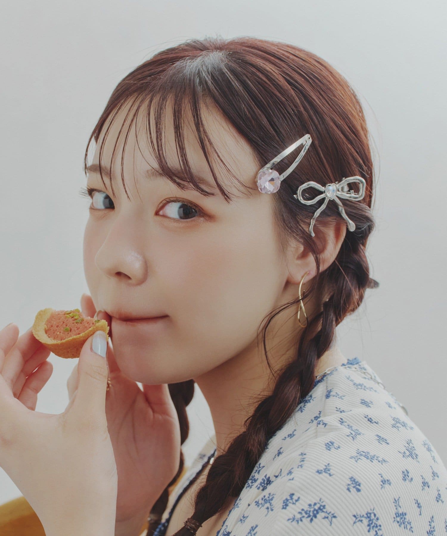 Lattice(ラティス) リボンヘアクリップ/パッチンピンセット(2P)
