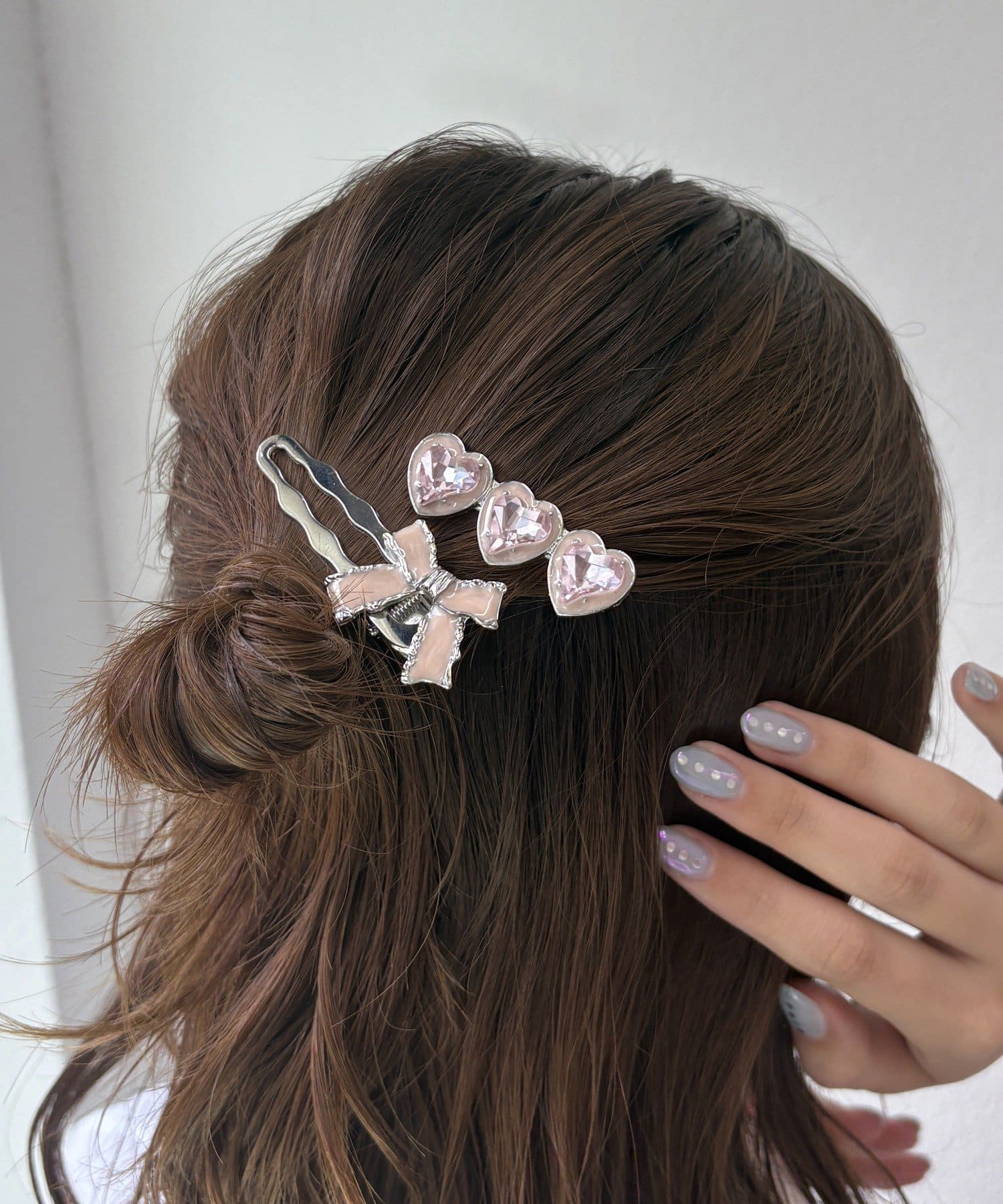 れれれ出品　POTETE ヘアクリップ　2つセット　ハートクリップ れれれ出品 POTETE ヘアクリップ 2つセット ハートクリップ れ
