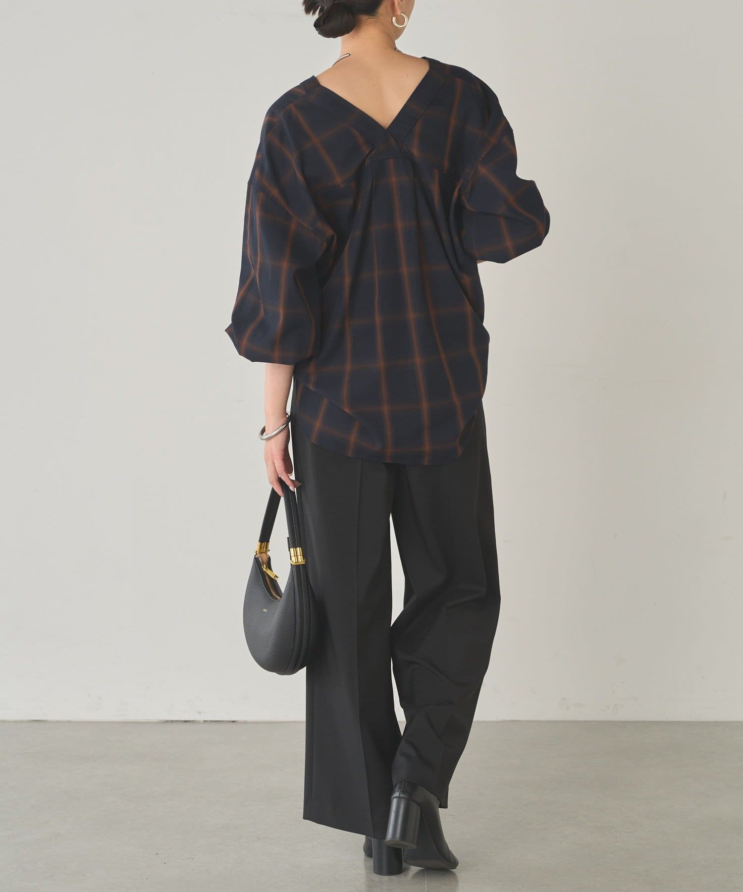 LOUNGEDRESS(ラウンジドレス) オンブレチェックシャツ