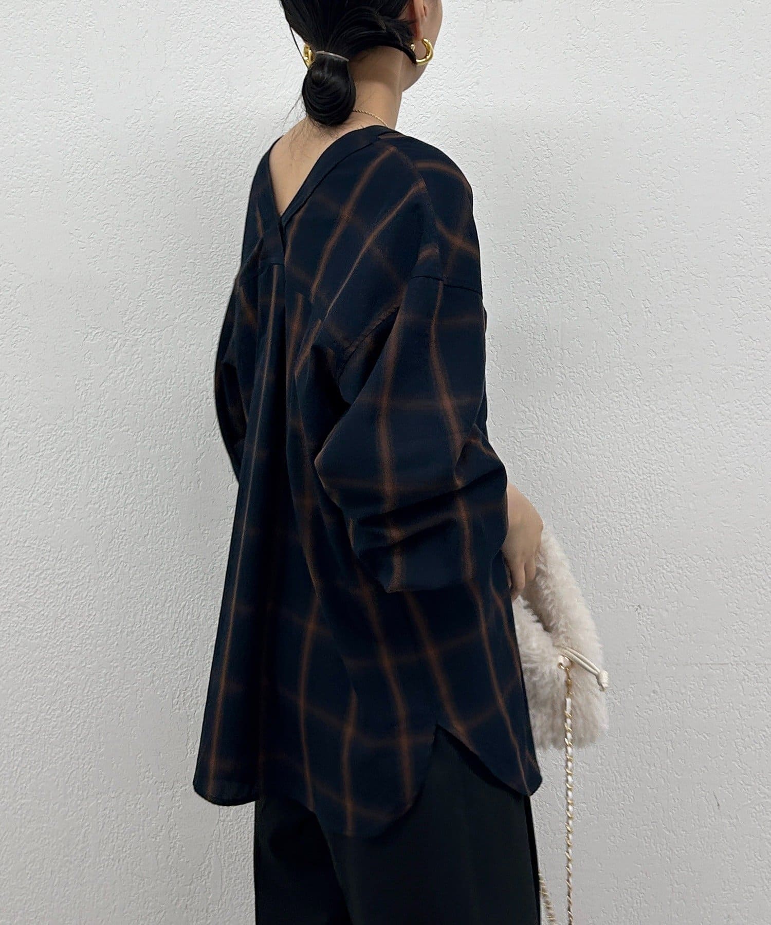 LOUNGEDRESS(ラウンジドレス) オンブレチェックシャツ