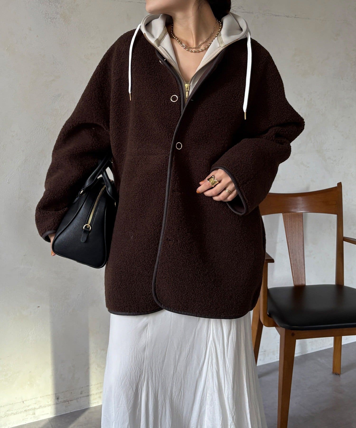 DOUDOU(ドゥドゥ) リバーシブルボアコート