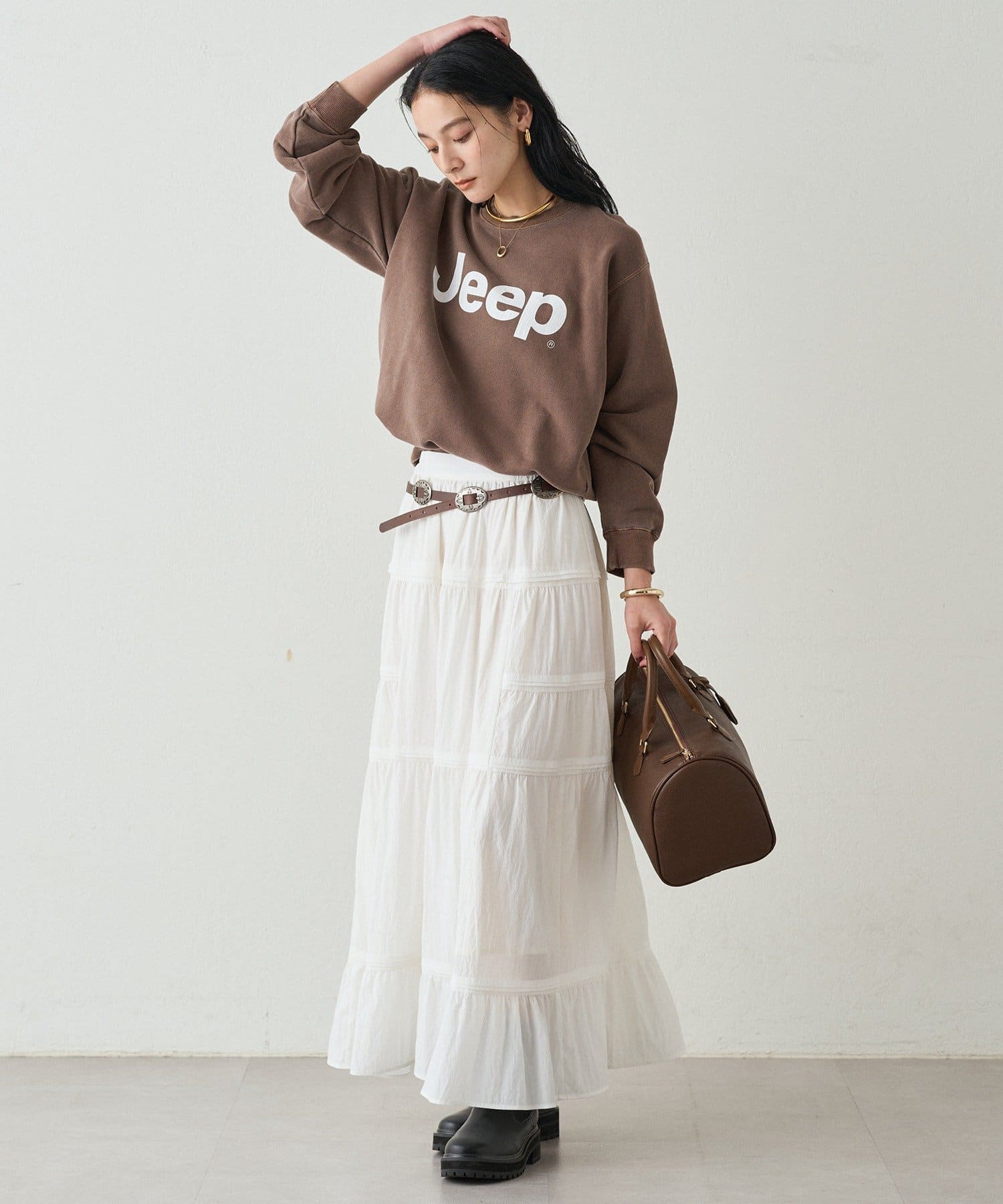 Loungedress(ラウンジドレス) ティアードレーススカート ホワイト LOUNGEDRESS（ラウンジドレス）の「ティアードレーススカート