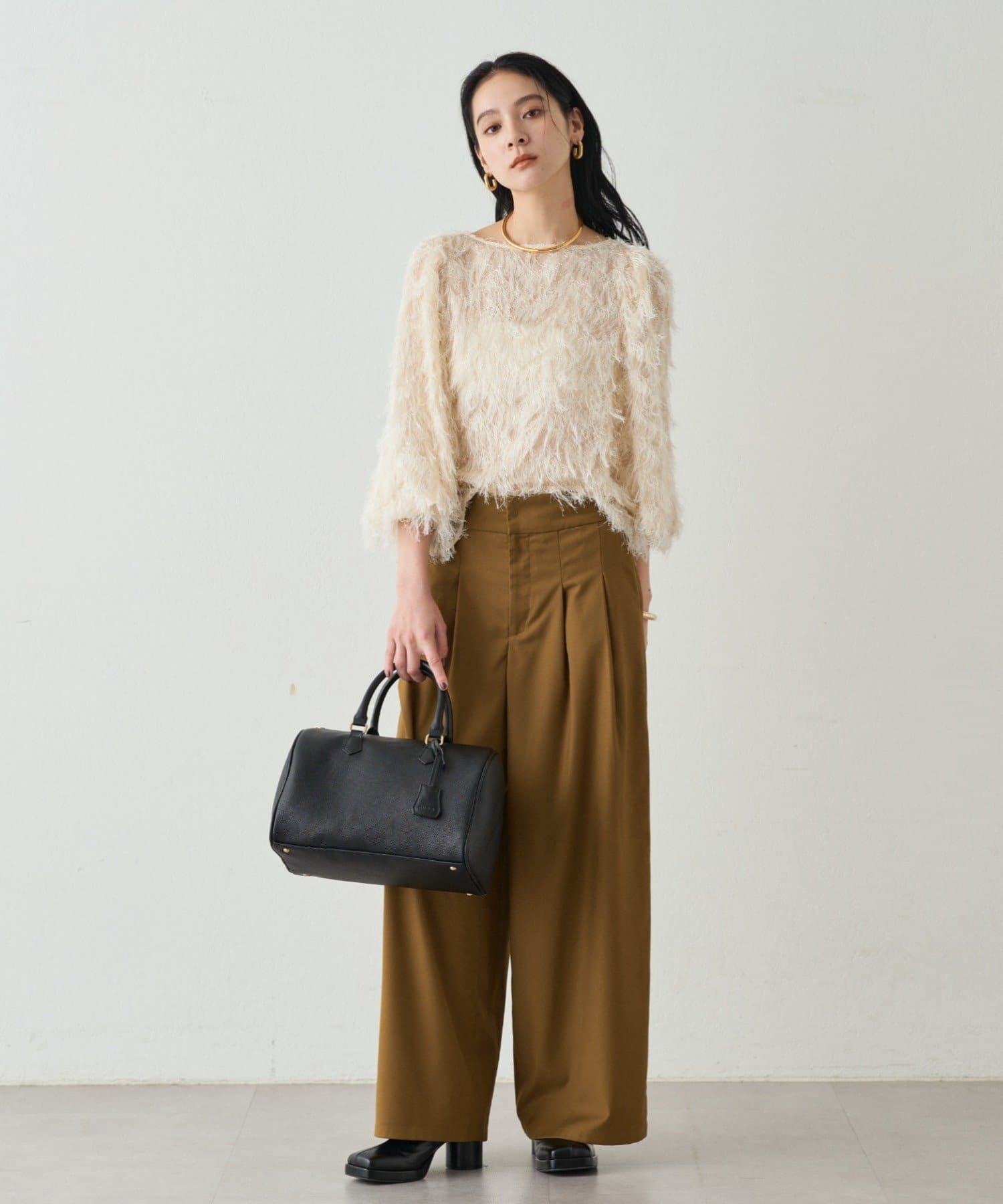 ラウンジドレス　フェザーブラウス ジャガードフェザーブラウス | LOUNGEDRESS(ラウンジドレス