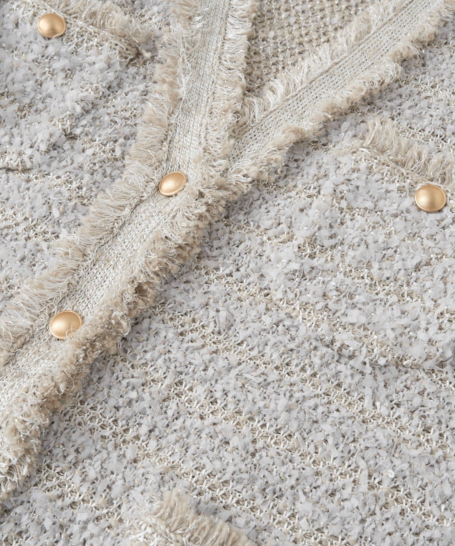 La boutique BonBon(ラブティックボンボン) 【名品・着回し力抜群】ファンシーツイードニットジャケットカーディガン