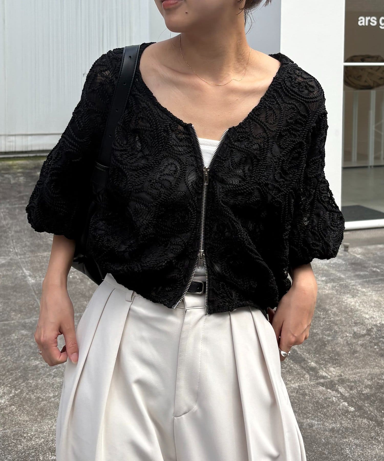CAPRICIEUX LE'MAGE(カプリシュレマージュ) コードレースジップブルゾン