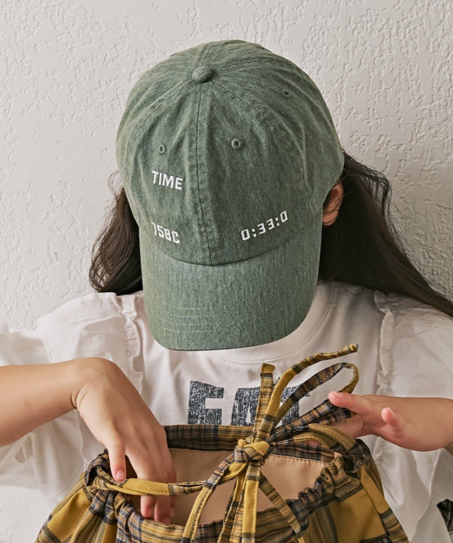 CIAOPANIC TYPY(チャオパニックティピー) 【KIDS】コットンレース紐ピグメント加工TIMEロゴCAP