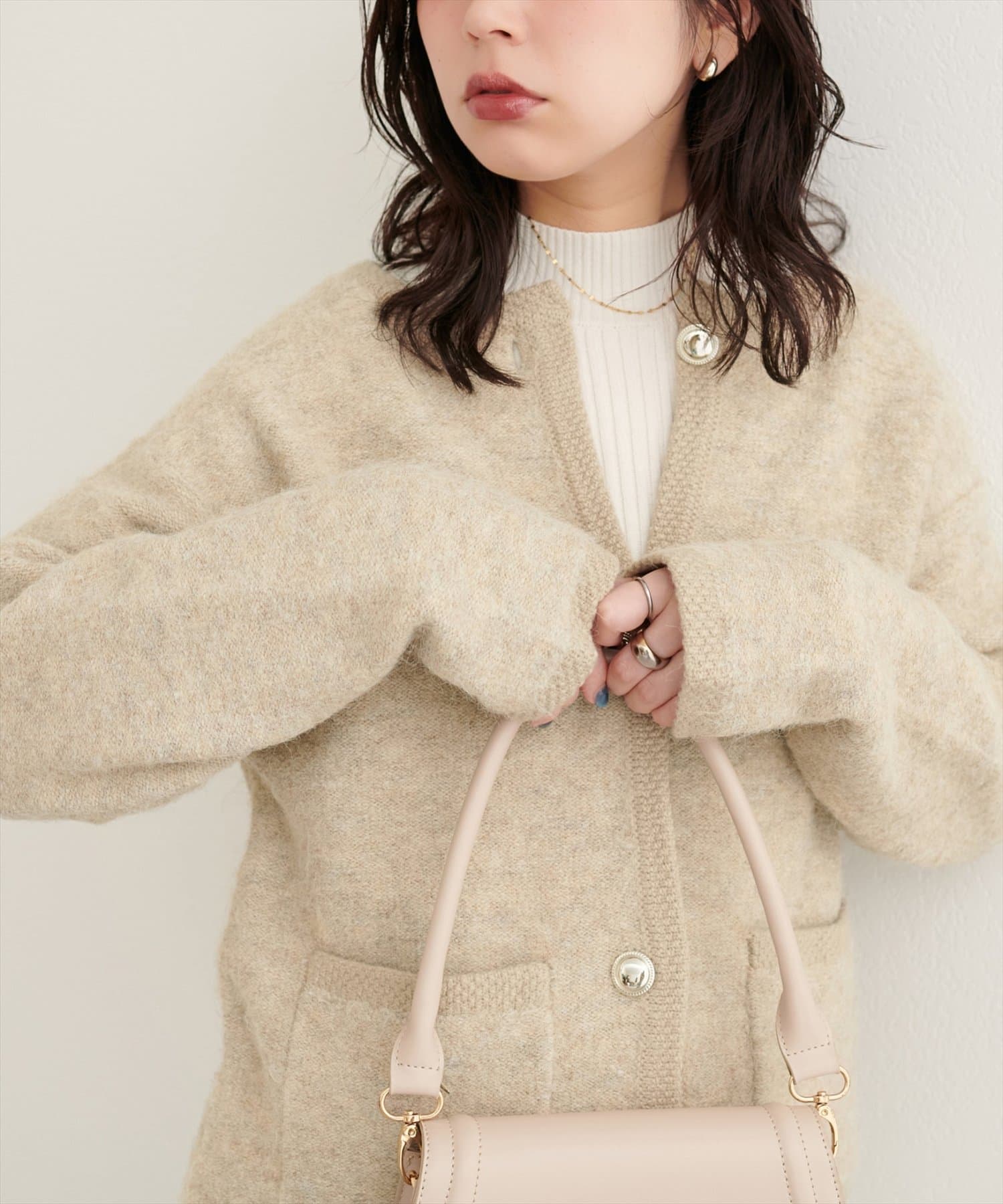 natural couture(ナチュラルクチュール) 【WEB限定】ふわもっちりニットジャケット