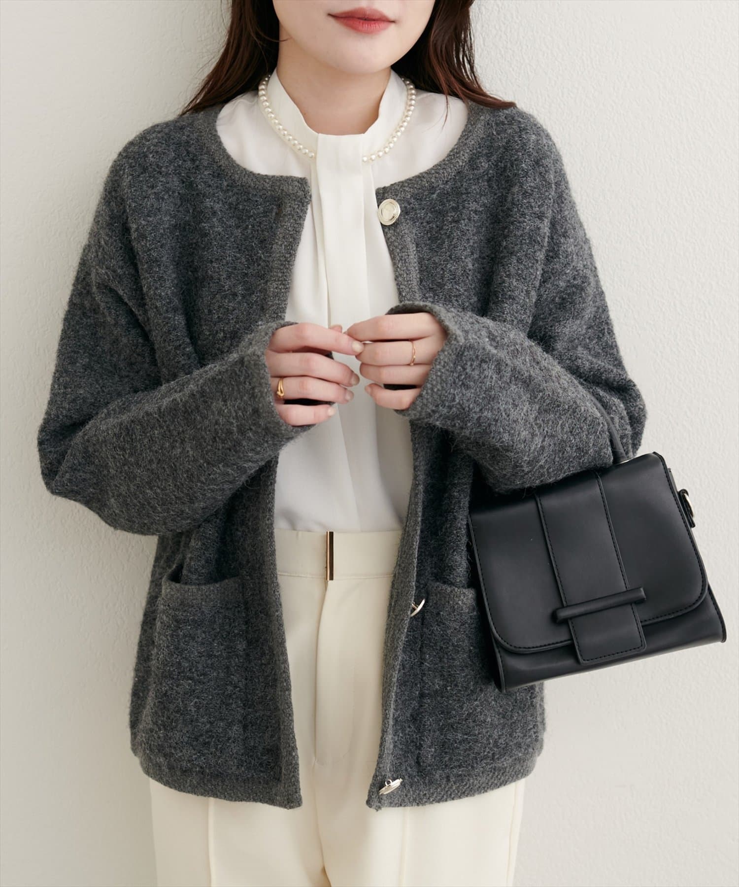natural couture(ナチュラルクチュール) 【WEB限定】ふわもっちりニットジャケット