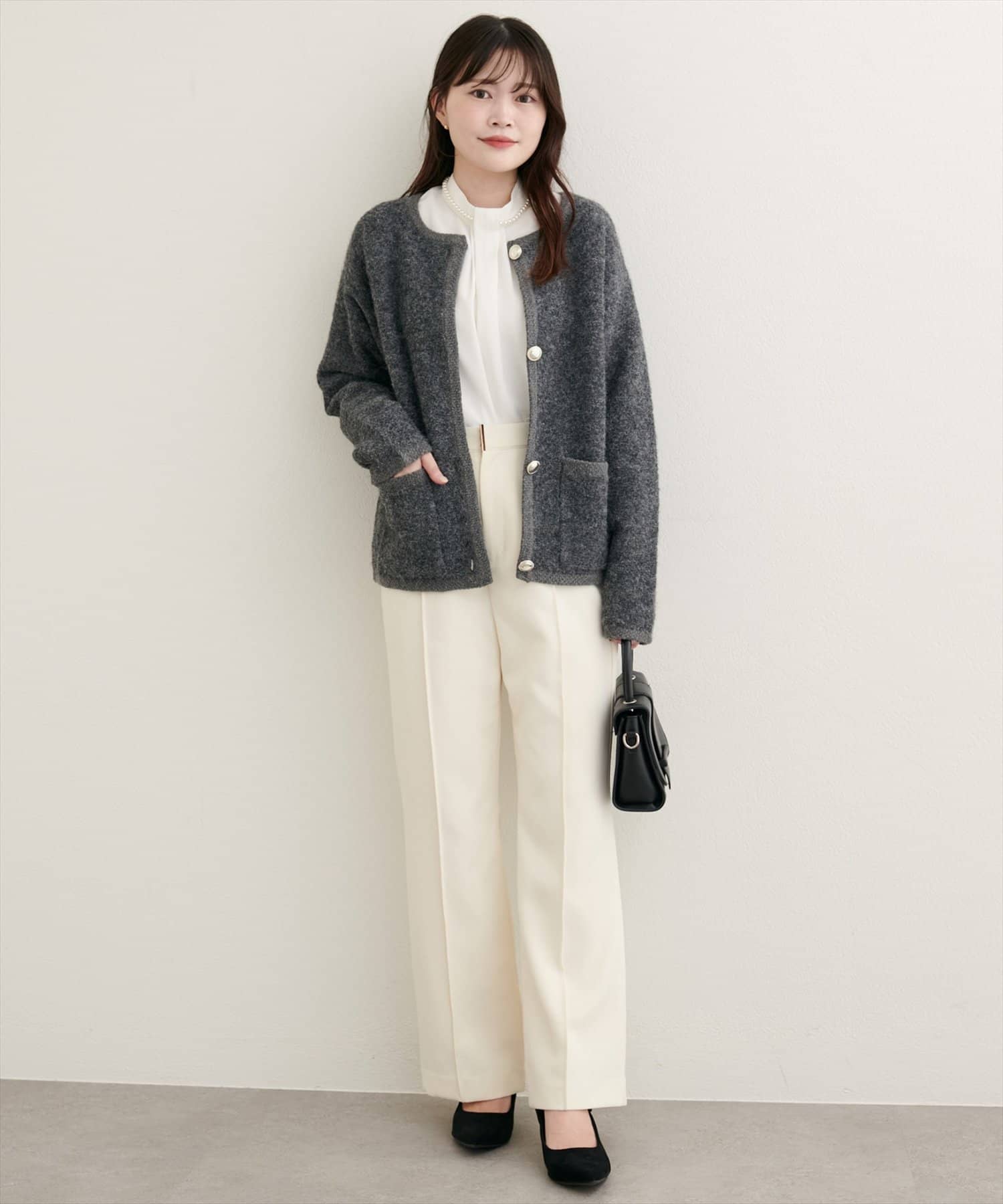 natural couture(ナチュラルクチュール) 【WEB限定】ふわもっちりニットジャケット