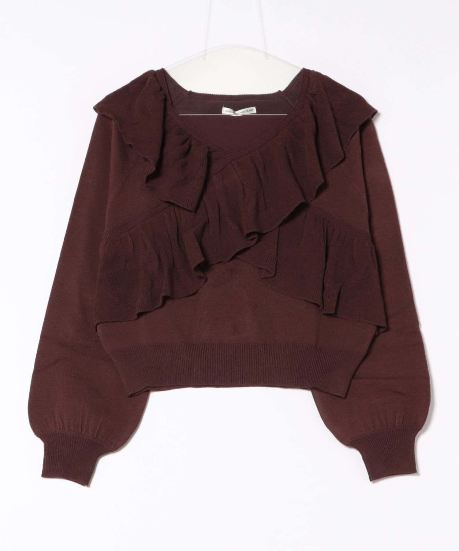 NICE CLAUP / OLIVE des OLIVE OUTLET(ナイスクラップ  / オリーブ デ オリーブ アウトレット) 【RMAF】クロスフリルニット